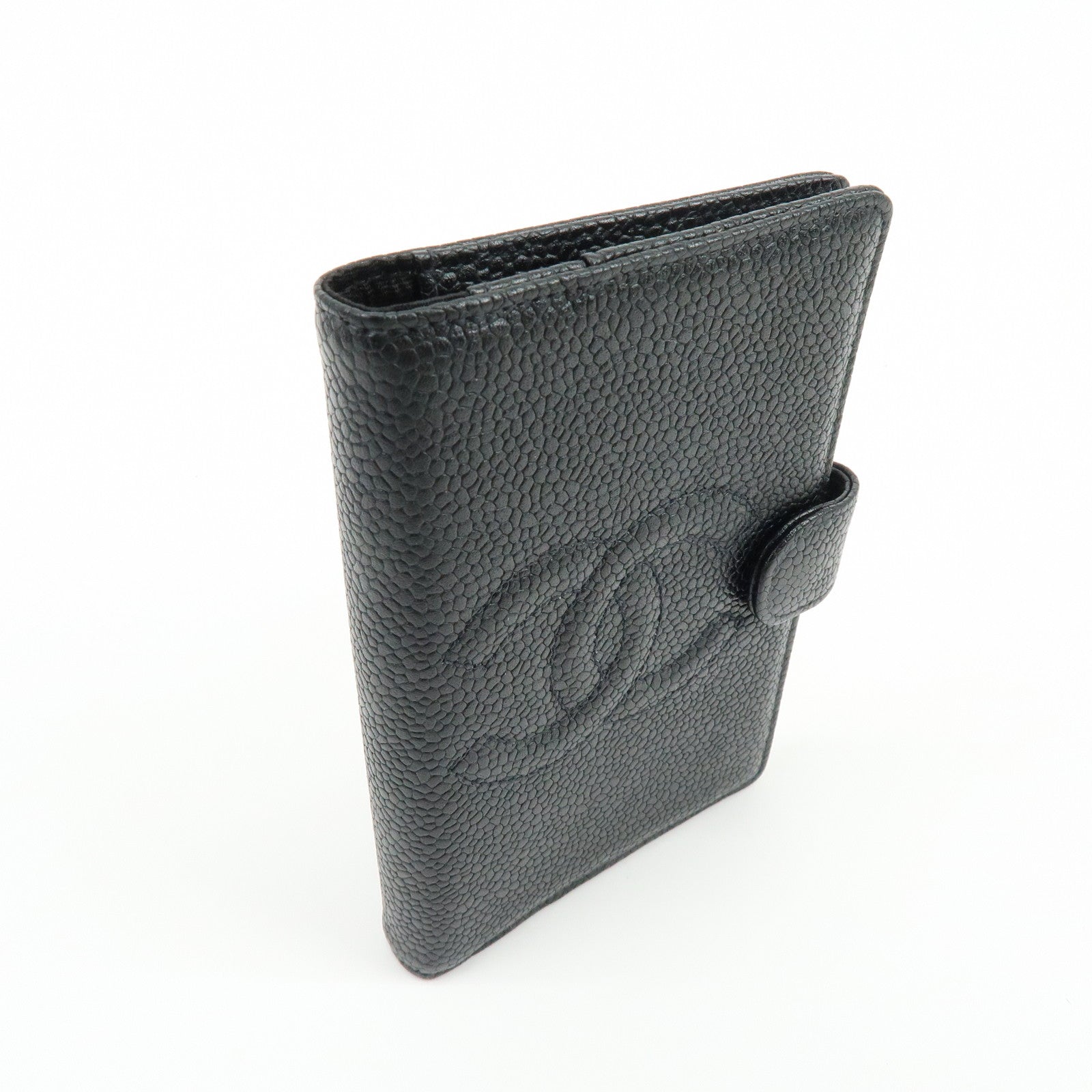 CHANEL COCO Mark Cavirskin Mini Agenda Cover Planner Cover Black A13506