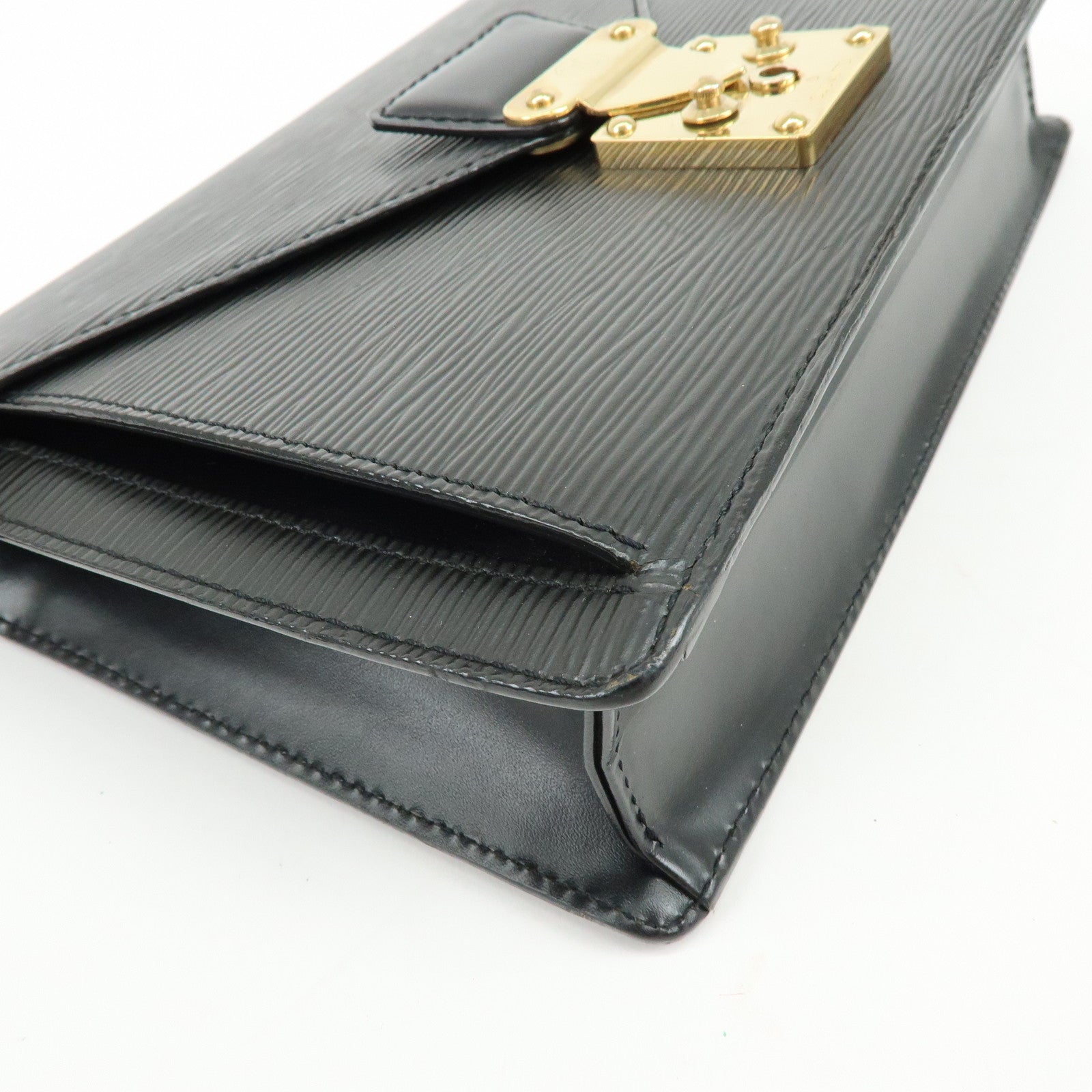 Louis Vuitton Epi Sellier Dragonne Leather Clutch Bag Noir Black M52612