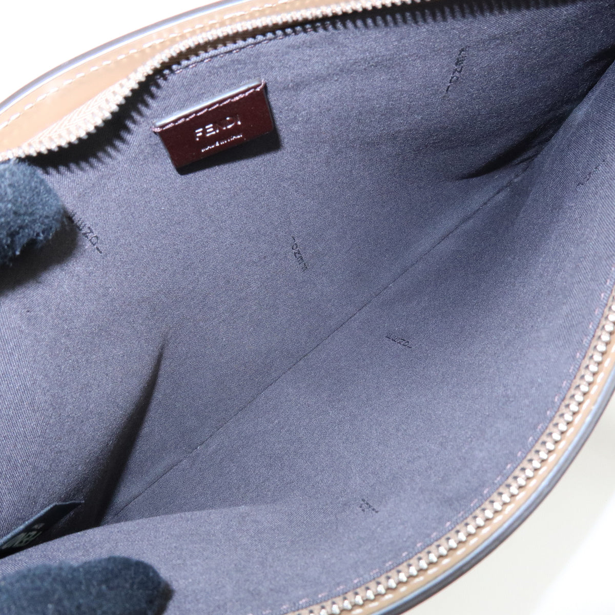 FENDI Zucca Flat Slim Canvas Leather Clutch Bag Pouch Brown 7N0134