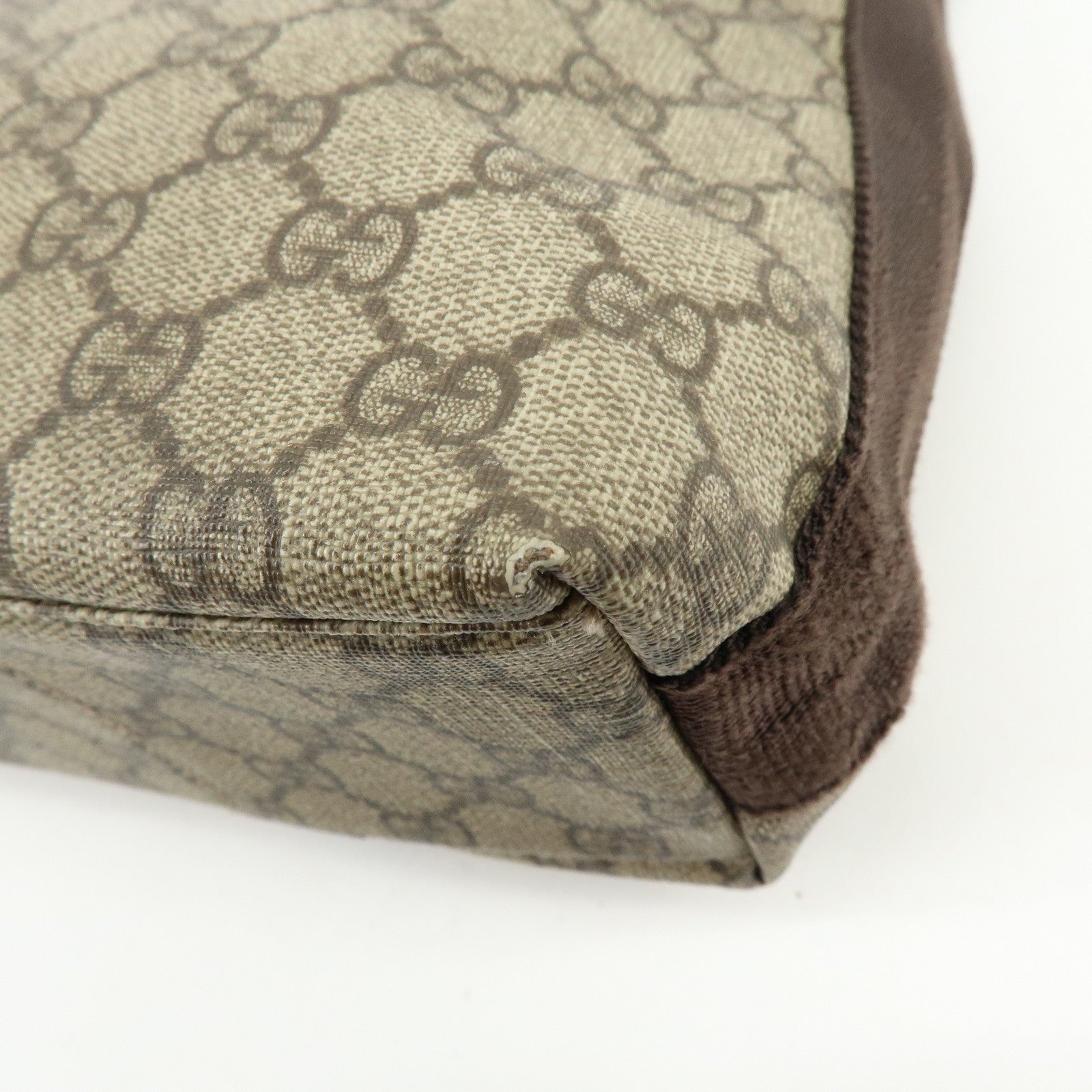 GUCCI GG Supreme Canvas Shoulder Crossbody Bag Beige Brown 122373