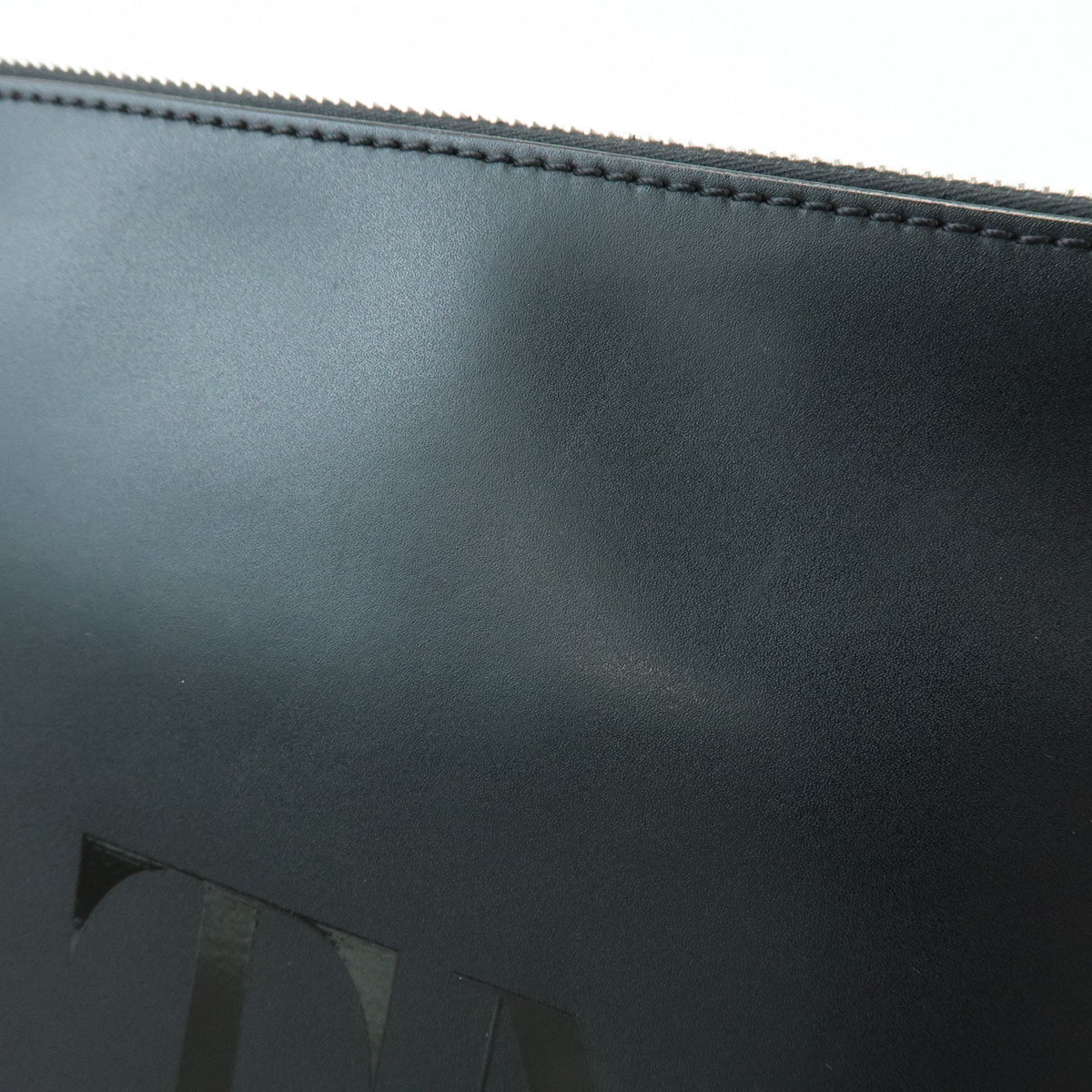 VALENTINO GARAVANI Leather Clutch Bag Flat Pouch Black