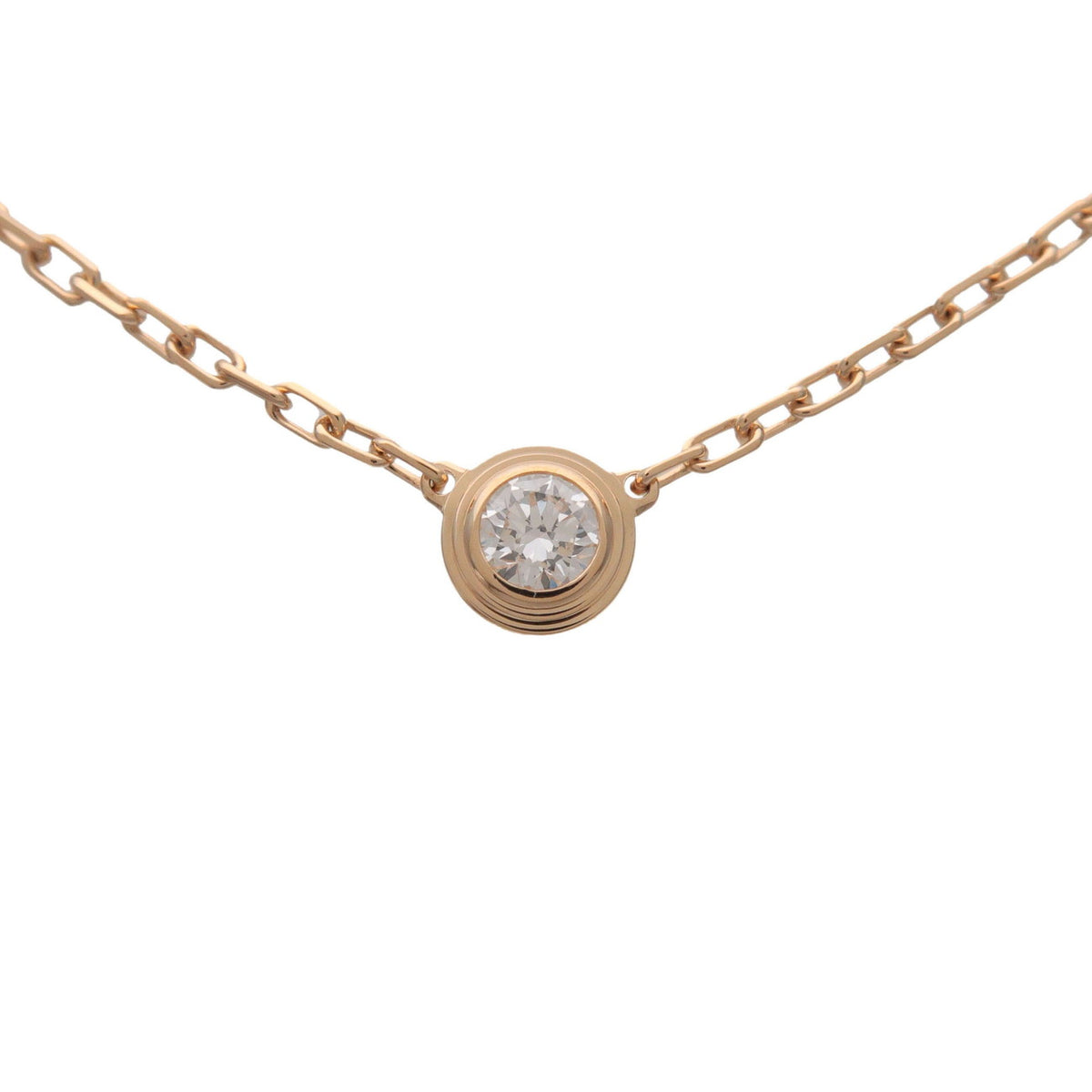 Cartier D'amour 1P Diamond Necklace SM K18 750YG Yellow Gold