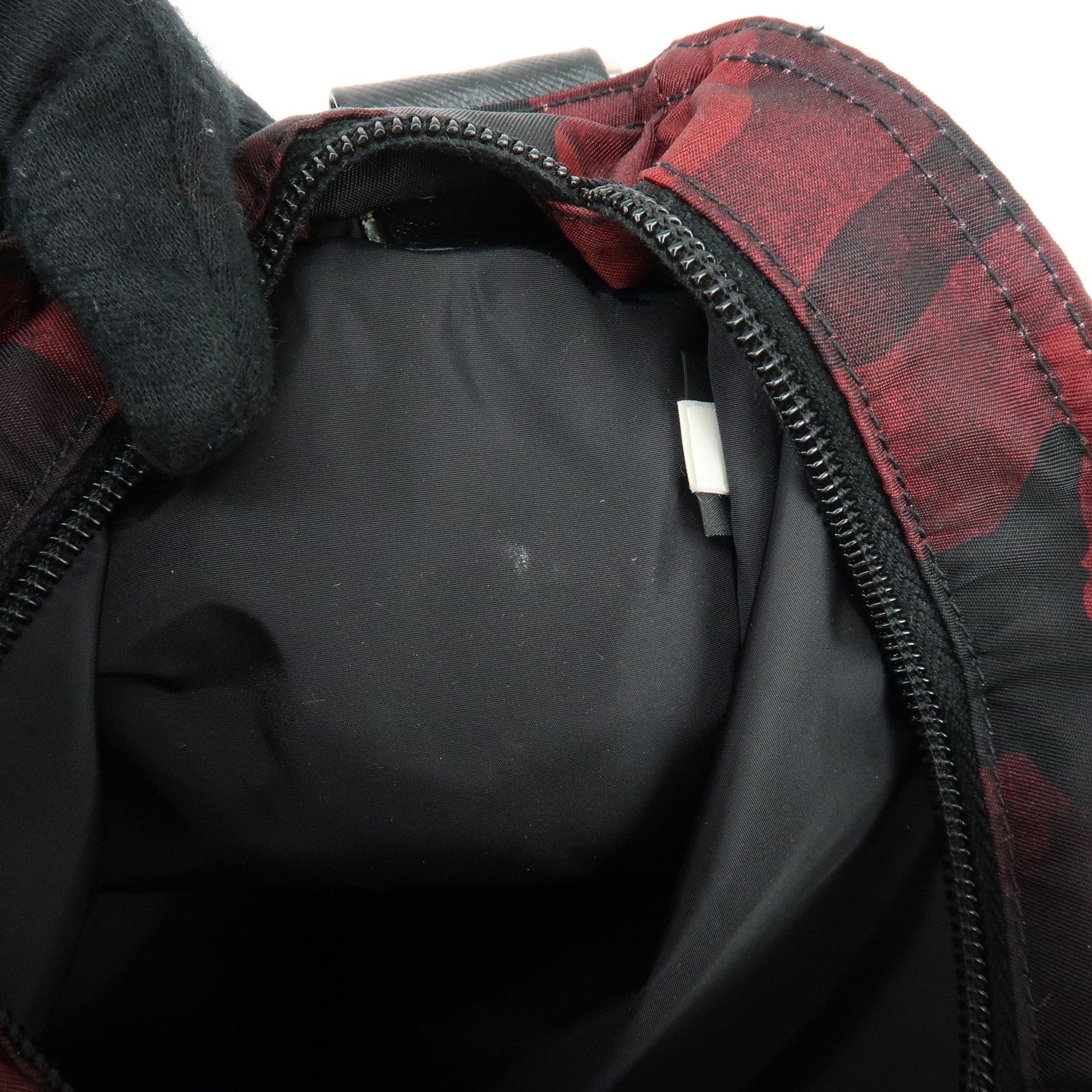 PRADA Triangle Logo Nylon Shoulder Crossbody Bag Camouflage Red BT0978