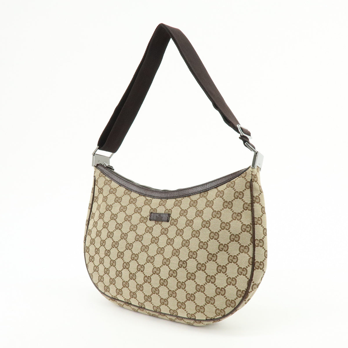 GUCCI GG Canvas Leather Shoulder Bag Hand Bag Brown Beige
