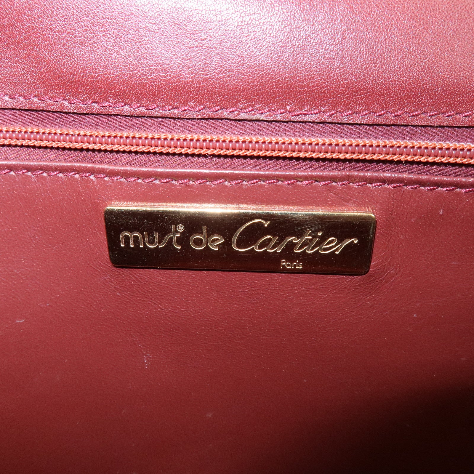 Cartier Must de Cartier Leather Double Flap Shoulder Bag Boudreaux