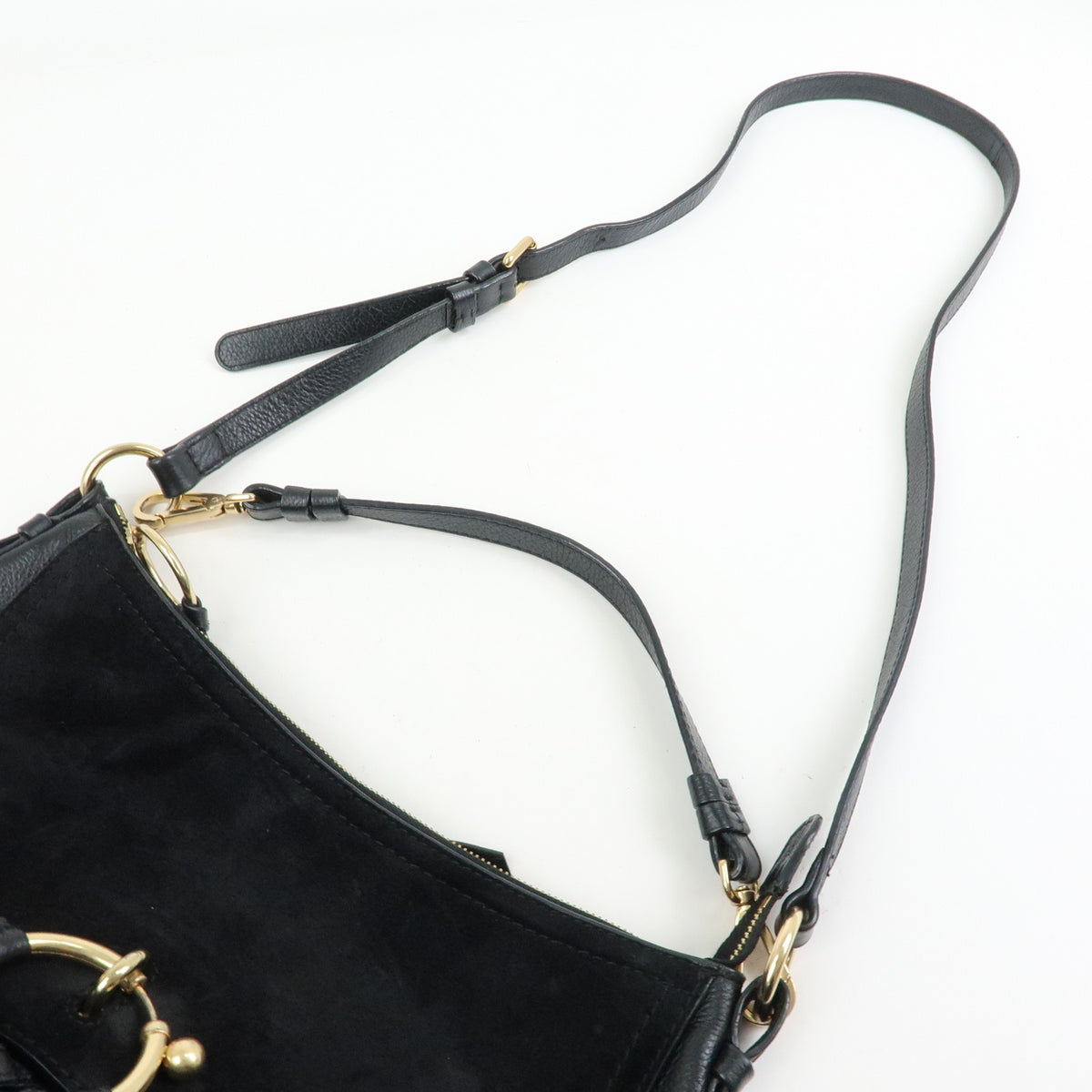 Chloe See By Chloe Joan Suede Leather 2Way Bag Shoulder Bag Black
