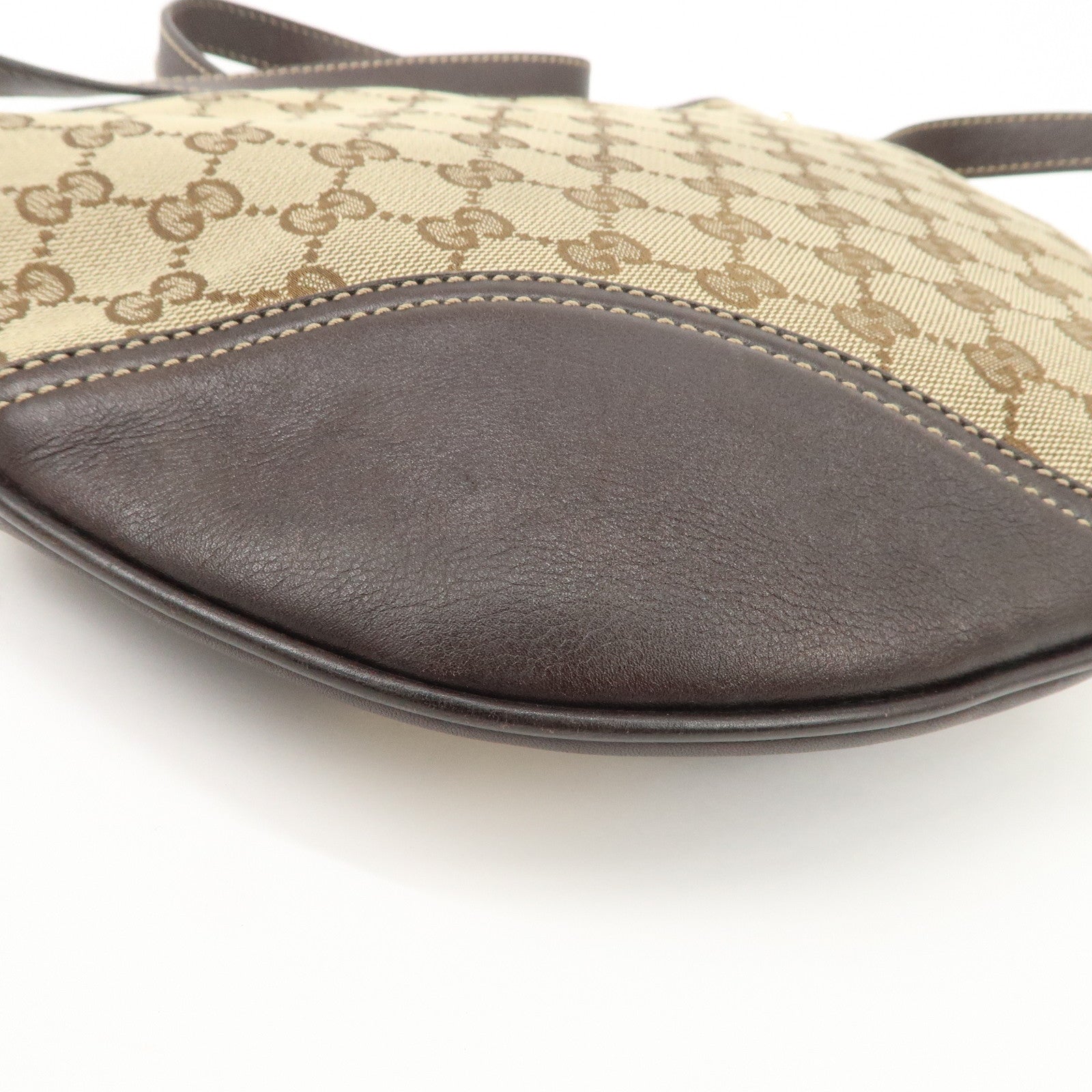 GUCCI New Brit GG Canvas Leather Shoulder Bag Beige Brown 169998 Used