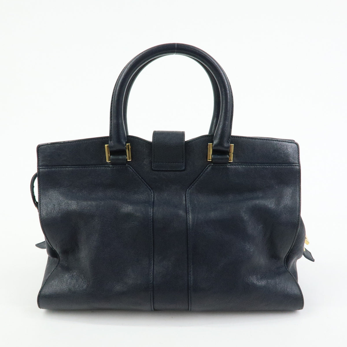 SAINT LAURENT PARIS Petit Cabas Y Line Leather 2Way Bag Navy 311210