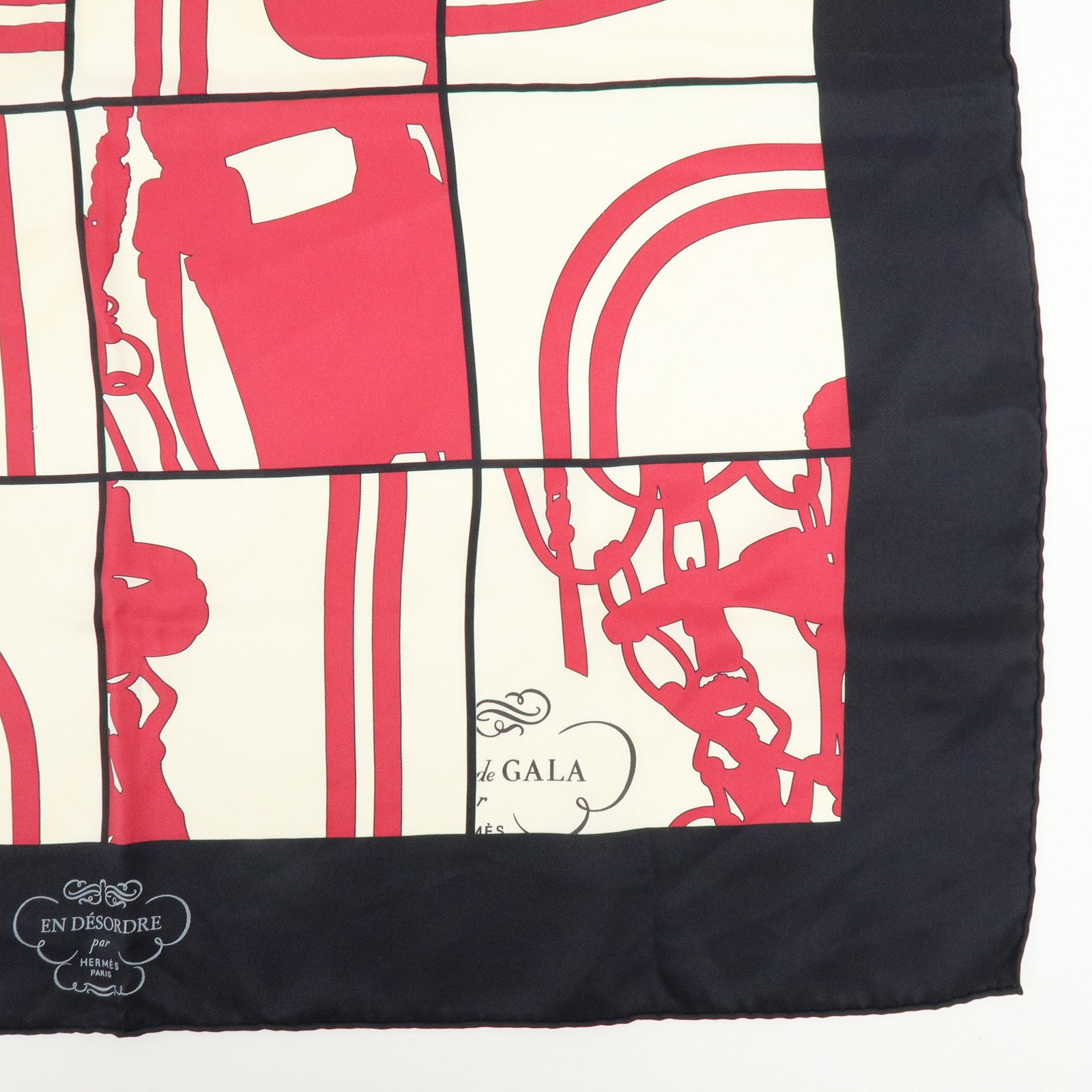 HERMES Carre 70 Lot of 2 Silk 100% Scarf Brides de gala/A.M.CASSANDRE