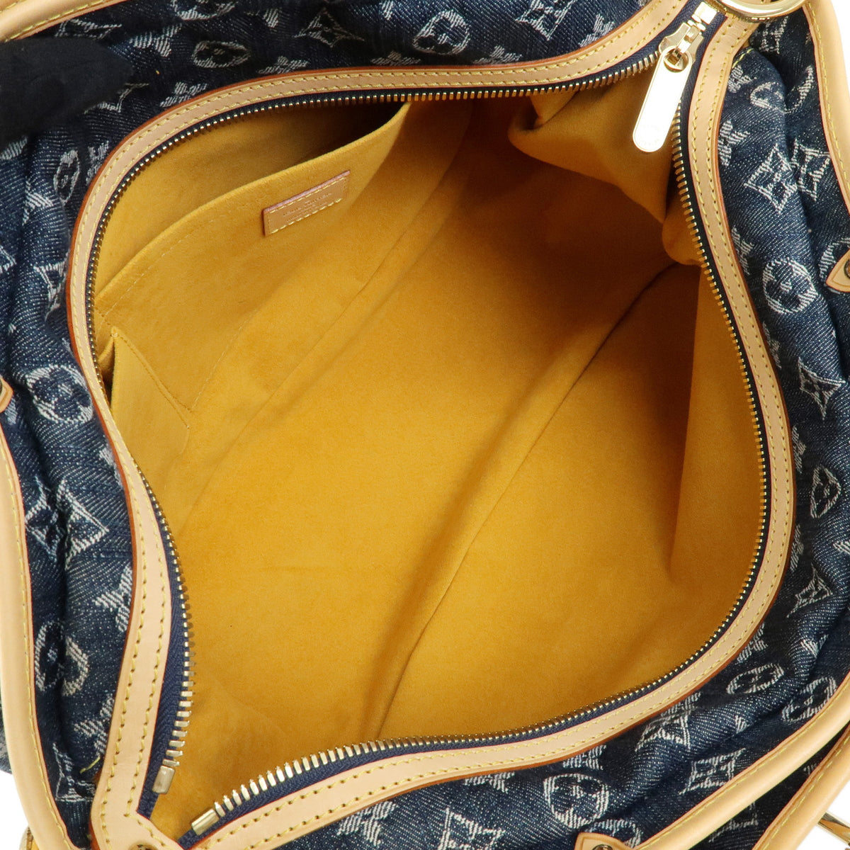 Louis Vuitton Monogram Denim Cabas Raye GM 2Way Hand Bag Blue M95336