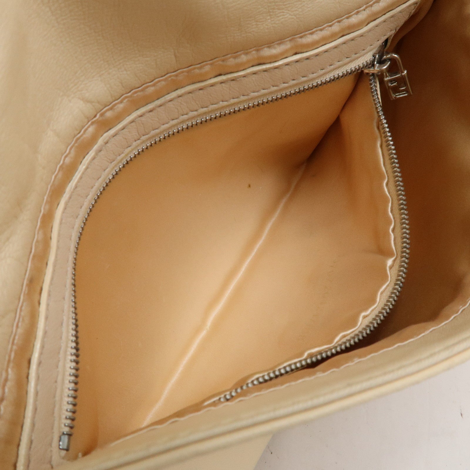 FENDI Mamma Baguette Nappa Leather Shoulder Bag Hand Bag Ivory