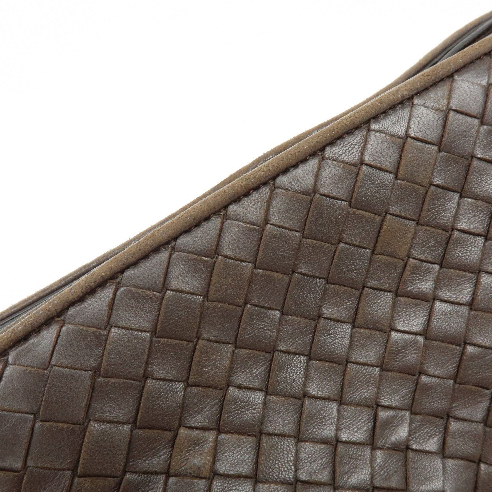 BOTTEGA VENETA Intrecciato Leather Shoulder Bag Crossbody Bag Brown
