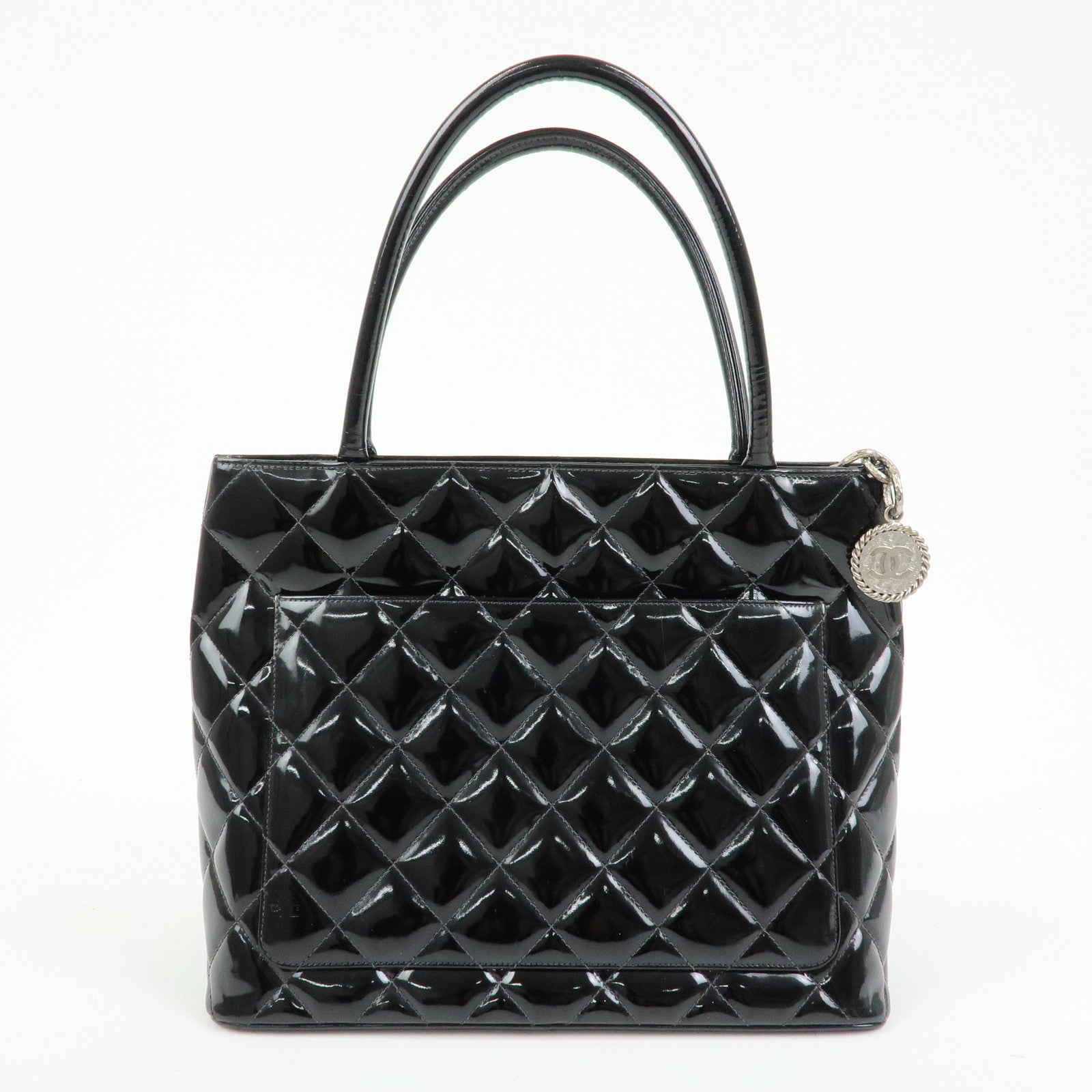 CHANEL Matelasse COCO Mark Medallion Tote Bag Hand Bag Black A01804
