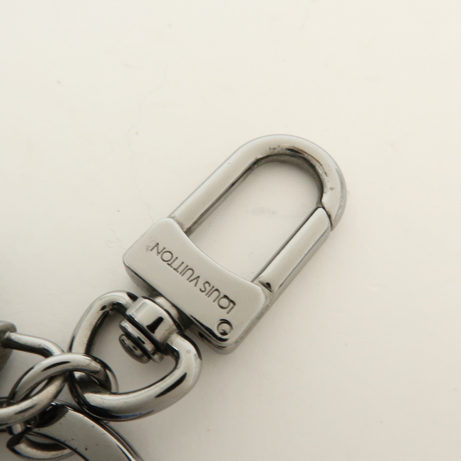 Louis Vuitton Monogram Eclips Porte Cles Tab ID Metal Key Chain M63618