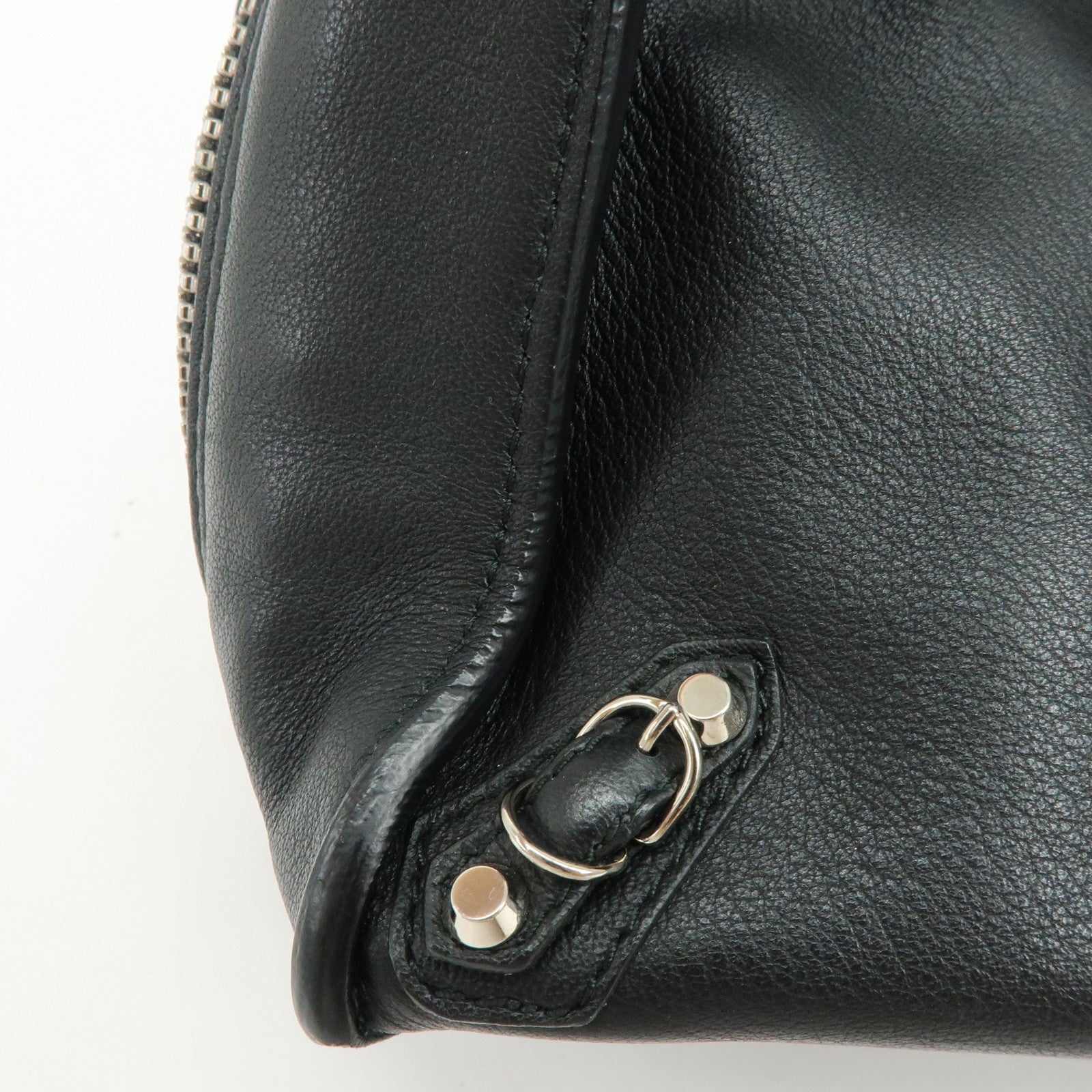 BALENCIAGA Paper A6 Mini Leather 2Way Hand Shoulder Bag Black 370926