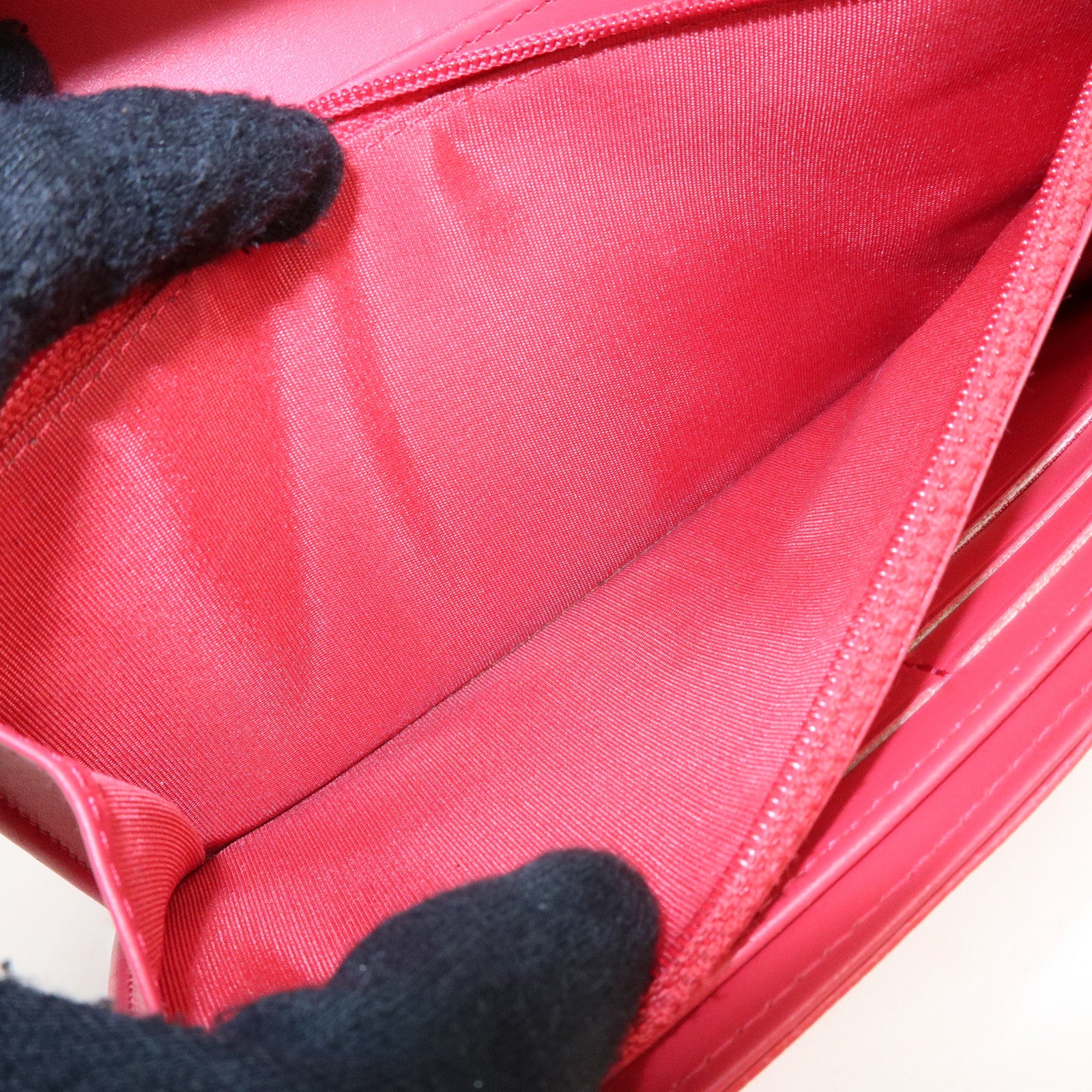 CHANEL COCO Mark Caviarskin Long Flap Wallet Red A50070