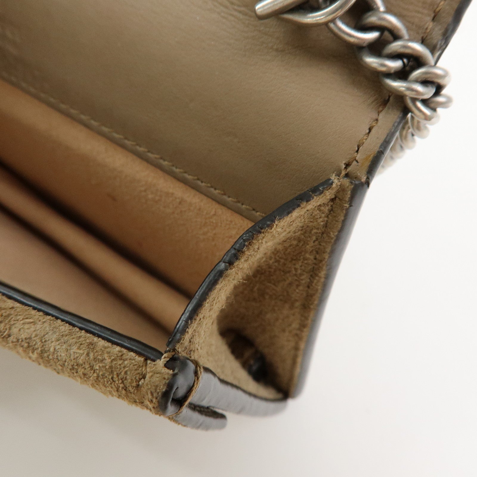 GUCCI Dionysus Super Mini Bag Leather Chain Shoulder Bag Beige 476432