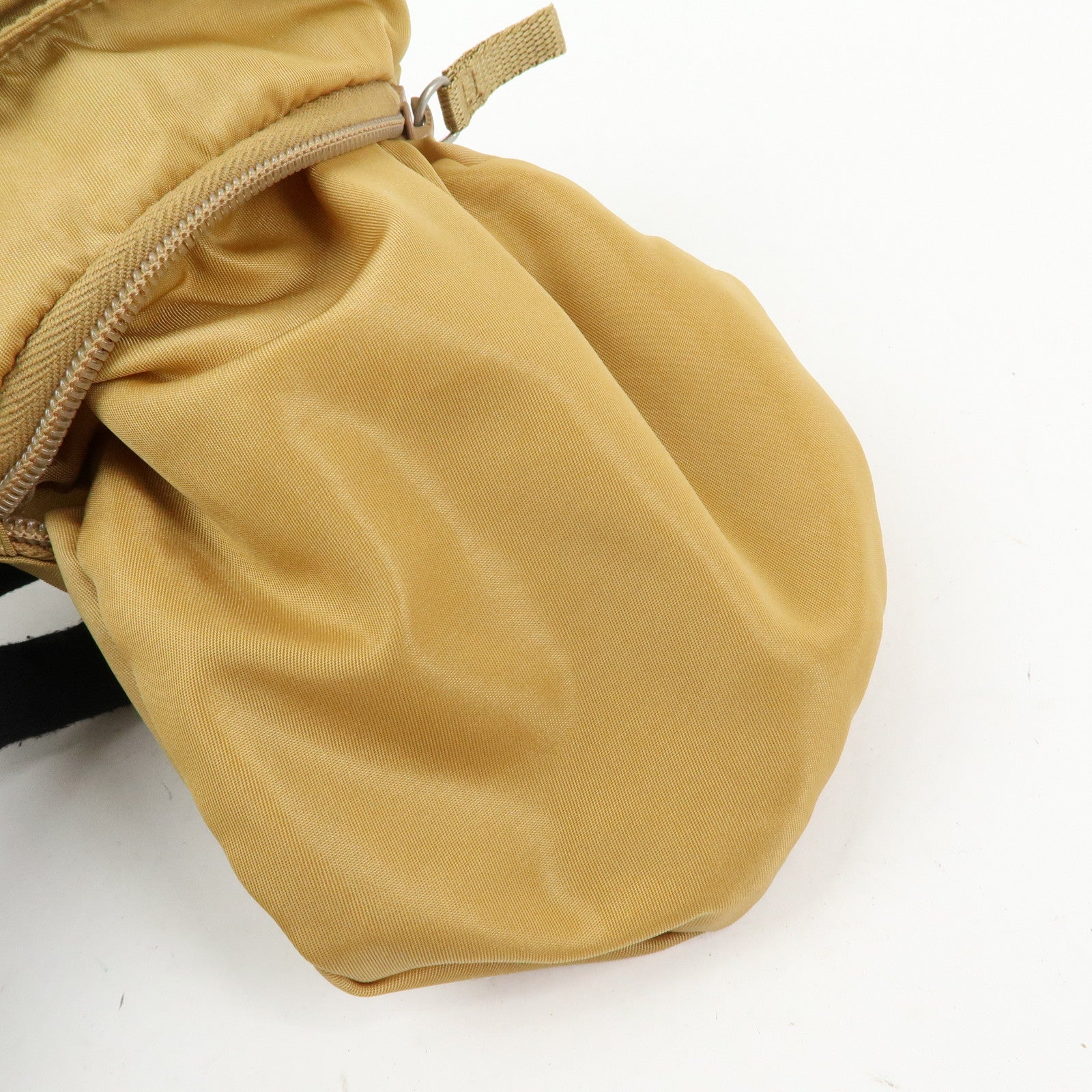 PRADA Triangle Logo Nylon Shoulder Crossbody Bag Light Brown B7792