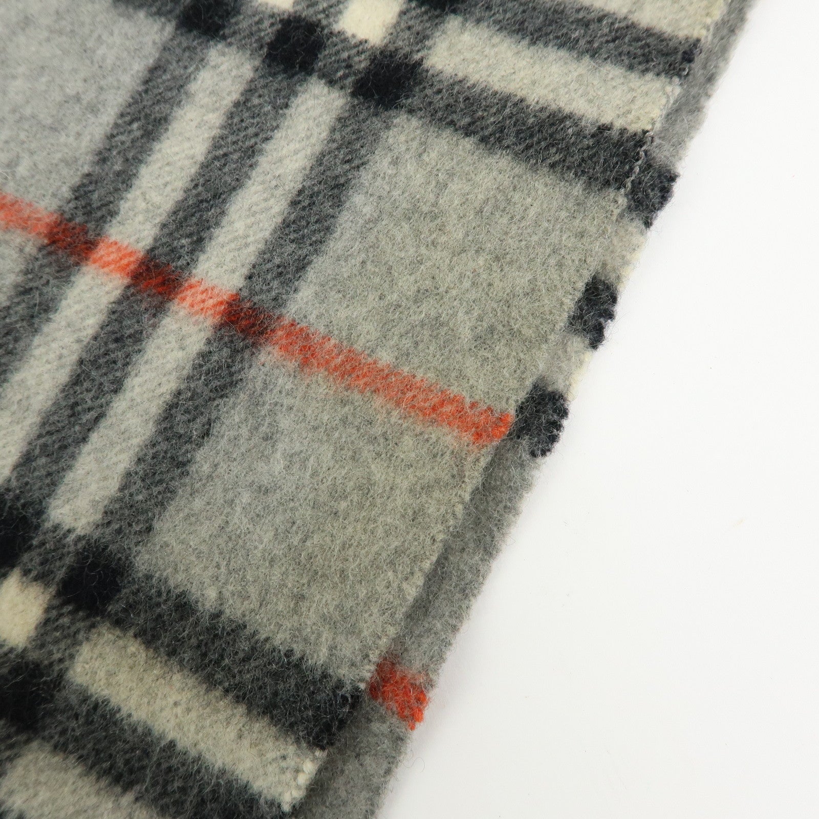 BURBERRY Lot of 2 Cashmere 100% Scarf Shawl Nova Plaid Grey Off White