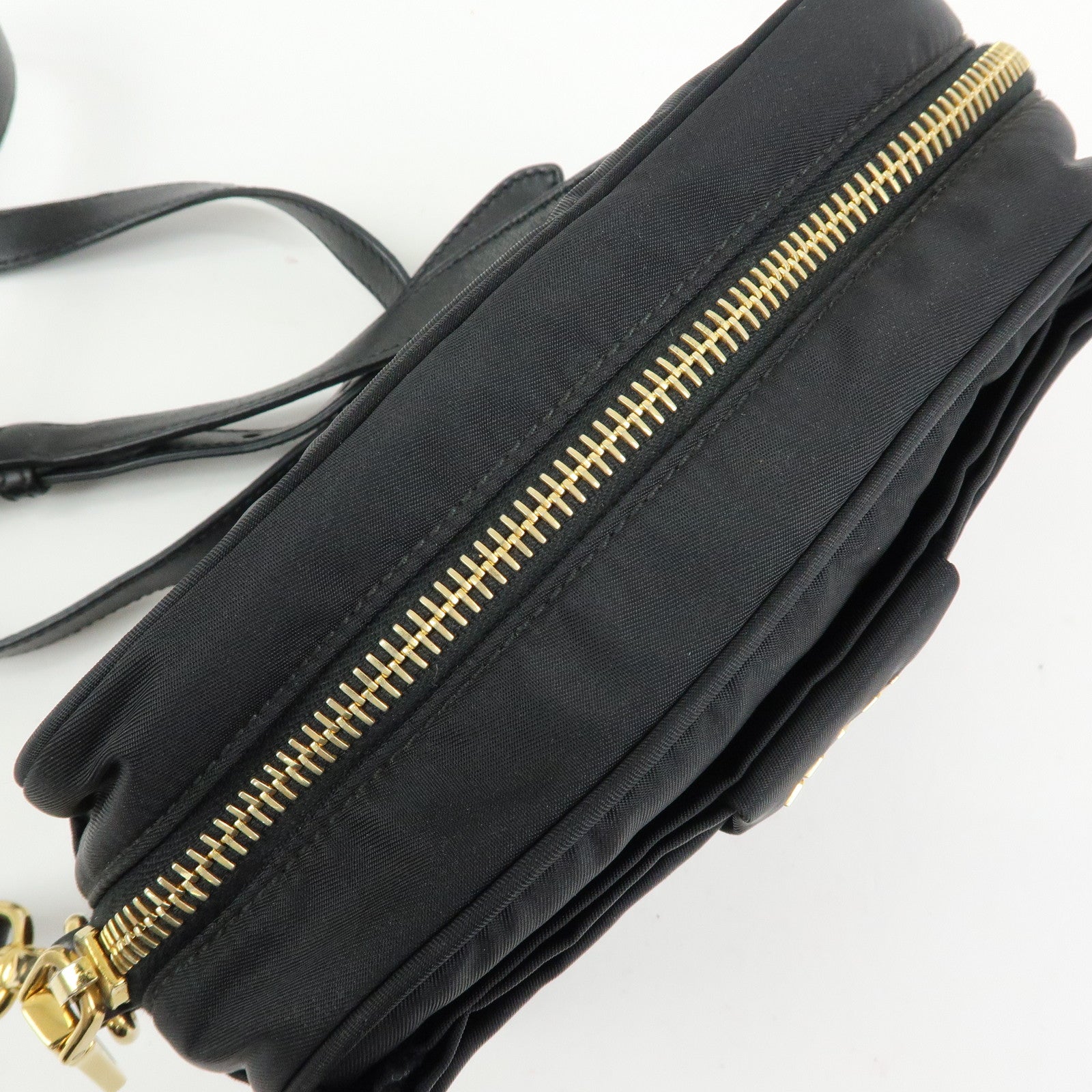 PRADA Nylon Leather Mini Shoulder Bag Crossbody Bag Black