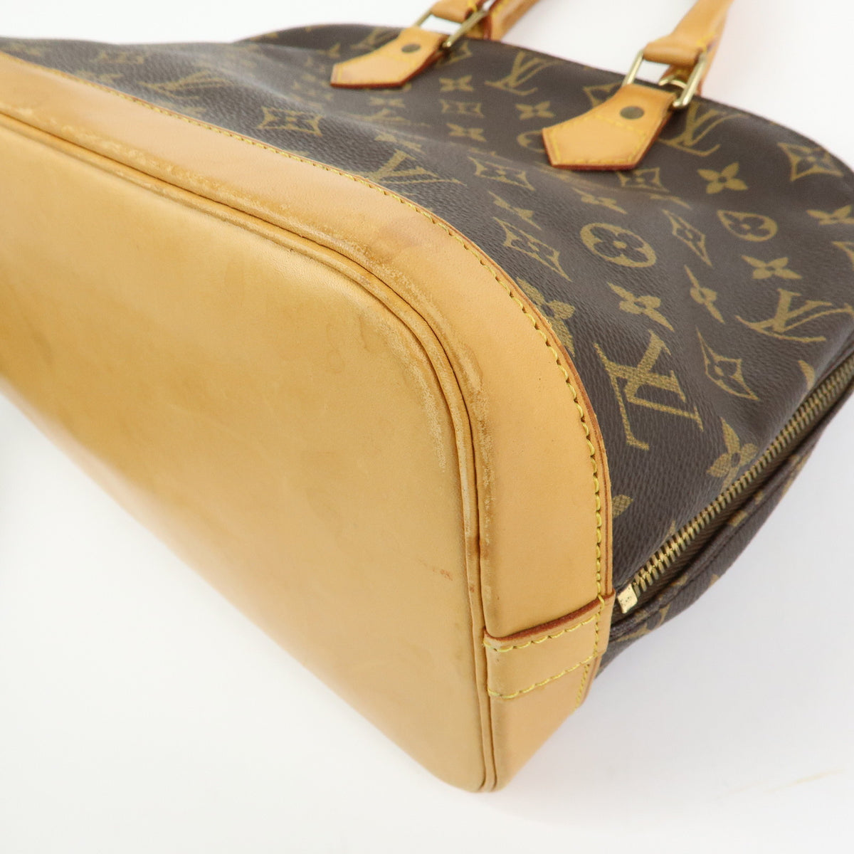 Louis Vuitton Monogram Alma Canvas Leather Hand Bag Brown M51130