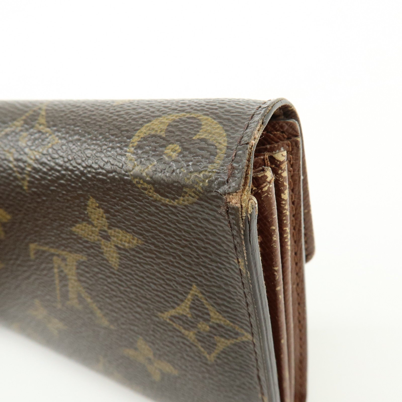 Louis Vuitton Monogram Canvas Compact Lot of 2 Wallet Long Wallet Brown