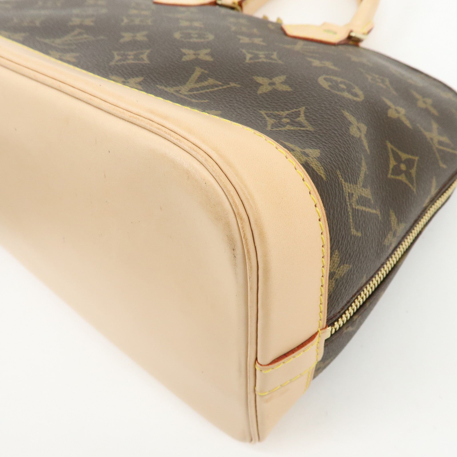 Louis Vuitton Monogram Alma PM Canvas Leather Hand Bag Brown M51130