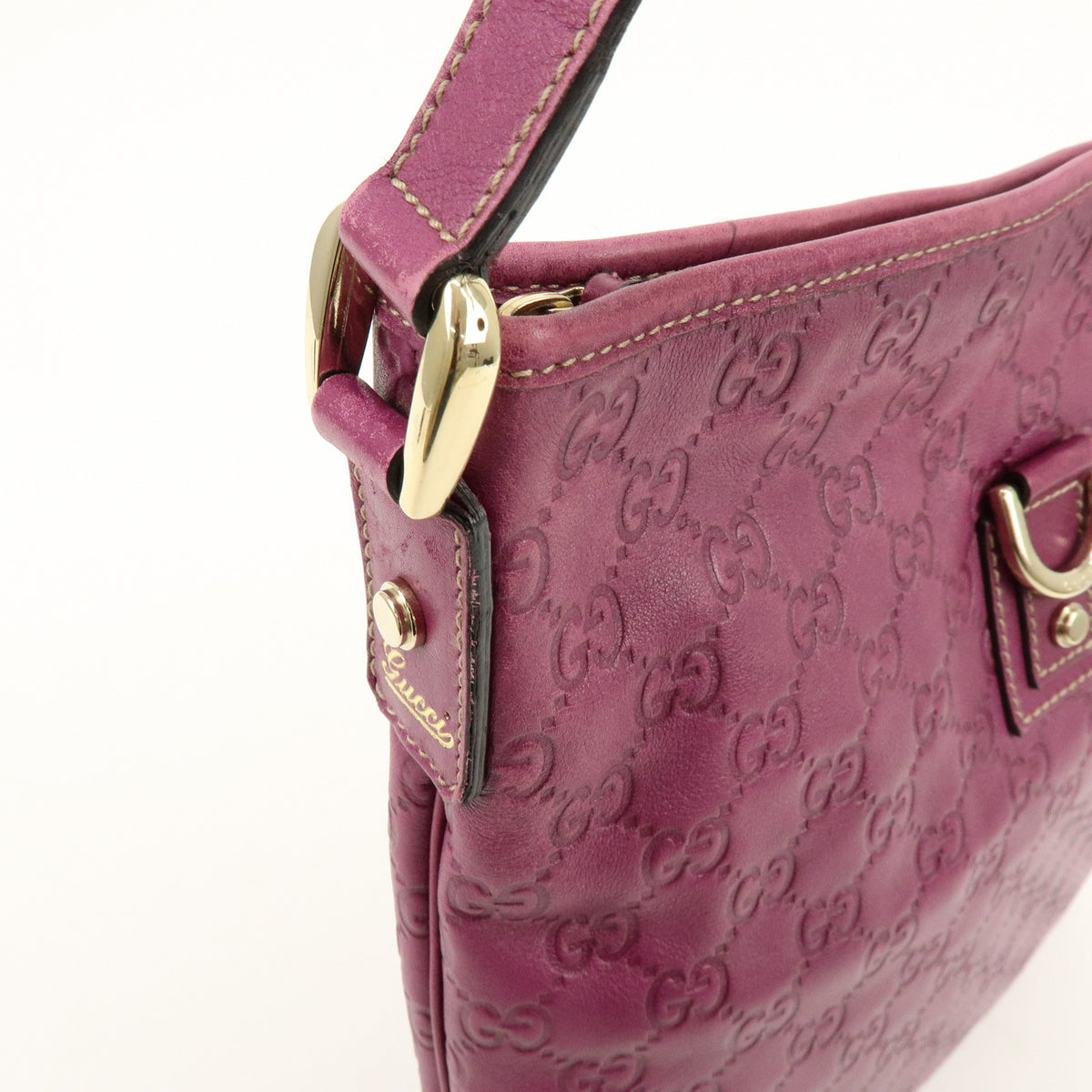 GUCCI Abbey Guccissima Leather Shoulder Bag Crossbody Bag Purple 131326