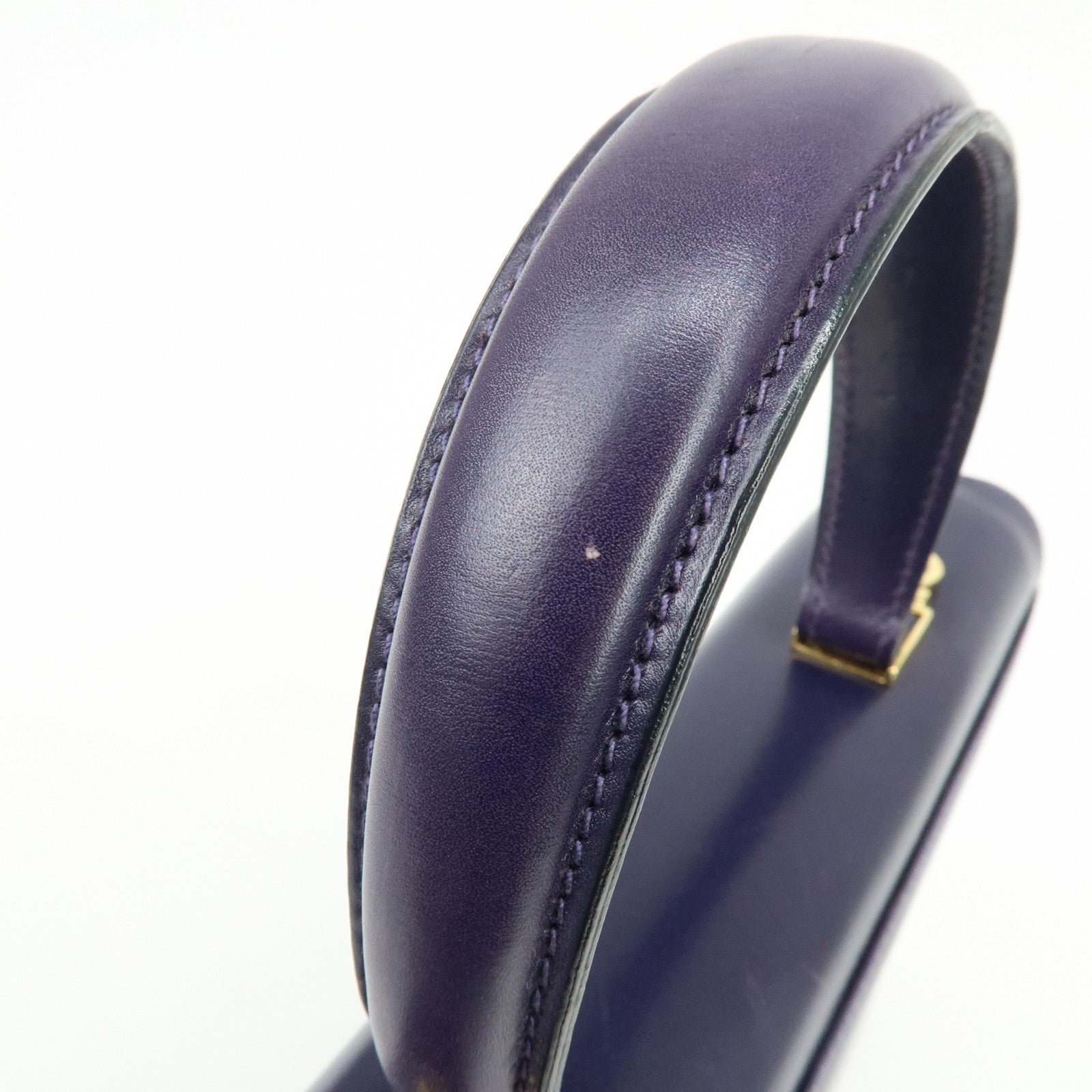 Ferragamo Gancini Leather 2Way Bag Hand Bag Shoulder Bag Purple