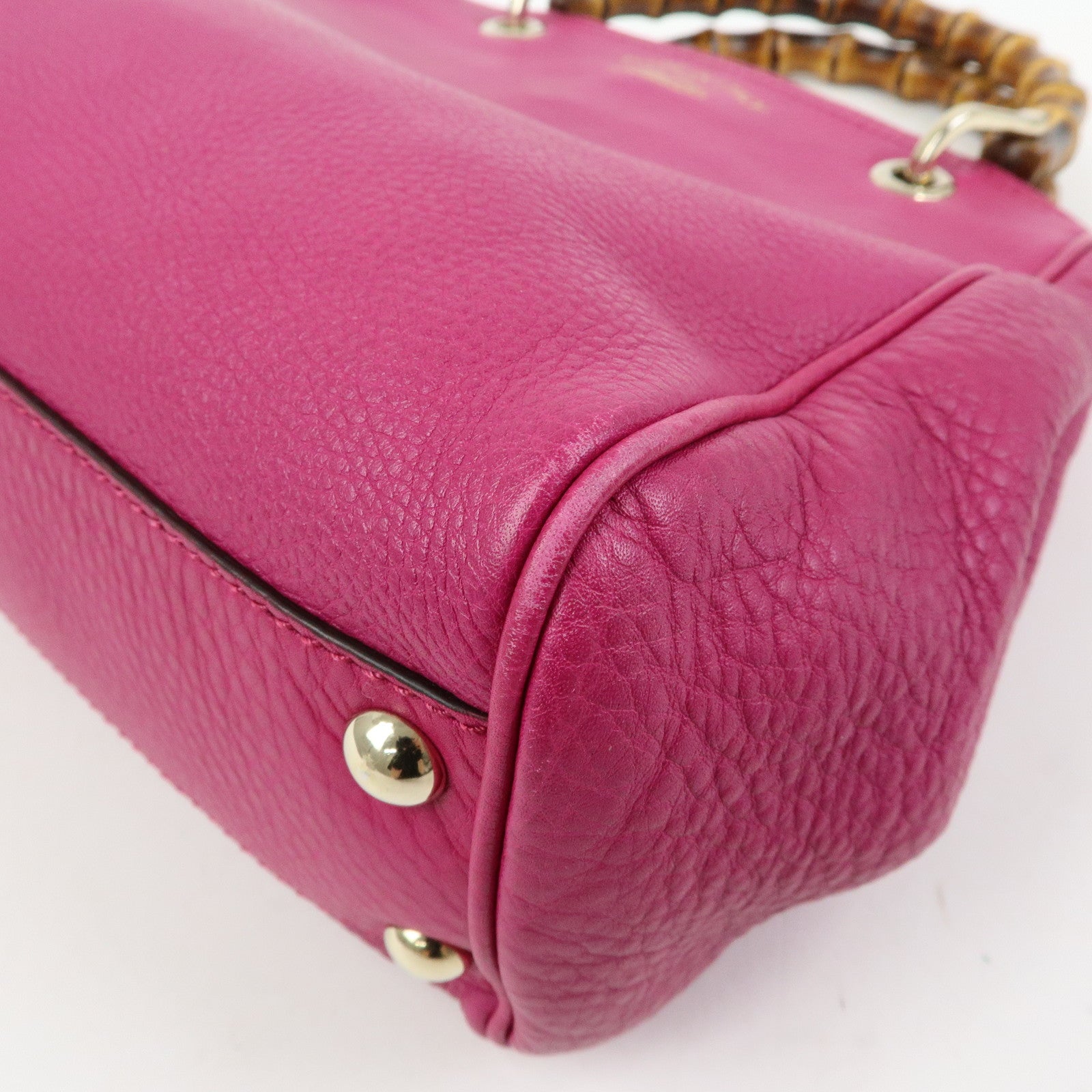 GUCCI Bamboo Shopper Small Leather 2Way Bag Tote Bag Pink 336032