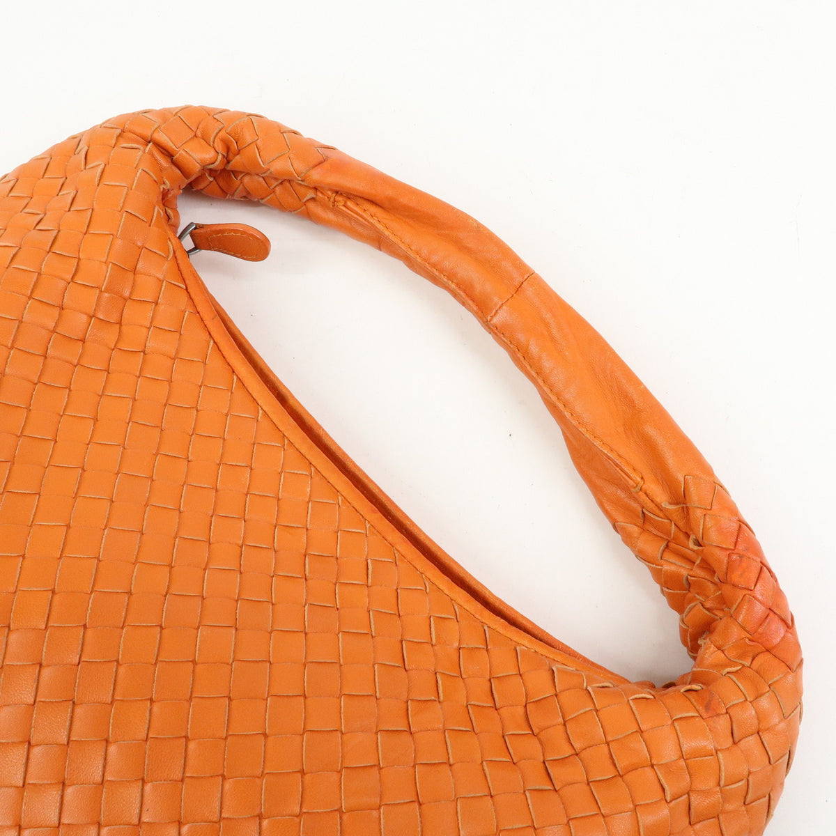 BOTTEGA VENETA Hobo Intrecciato Leather Shoulder Bag Orange 115653