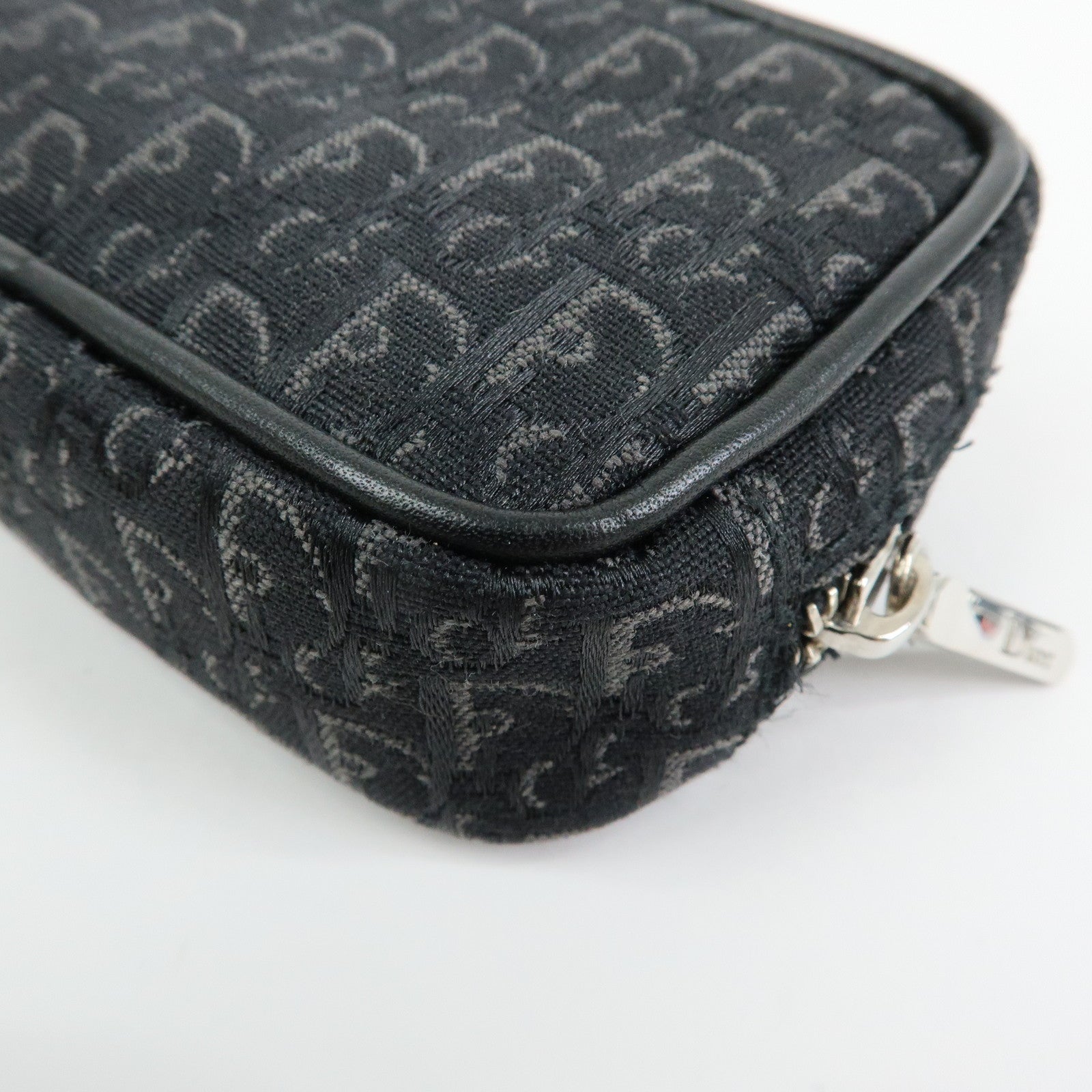 Christian Dior Trotter Oblique Jacquard Leather Tiny Pouch Black