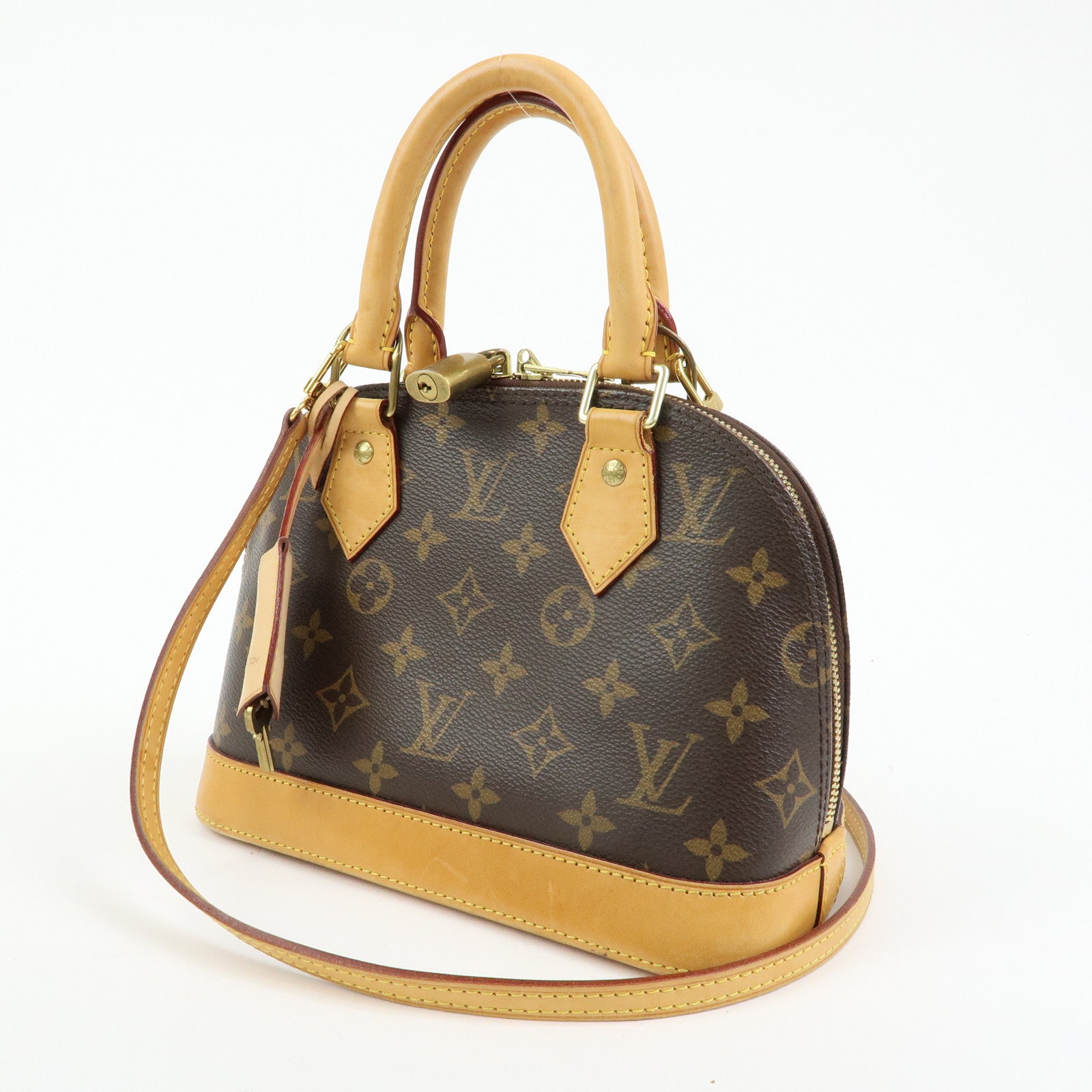 Louis Vuitton Monogram Alma BB 2 Way Hand Bag Shoulder Bag Brown M53152