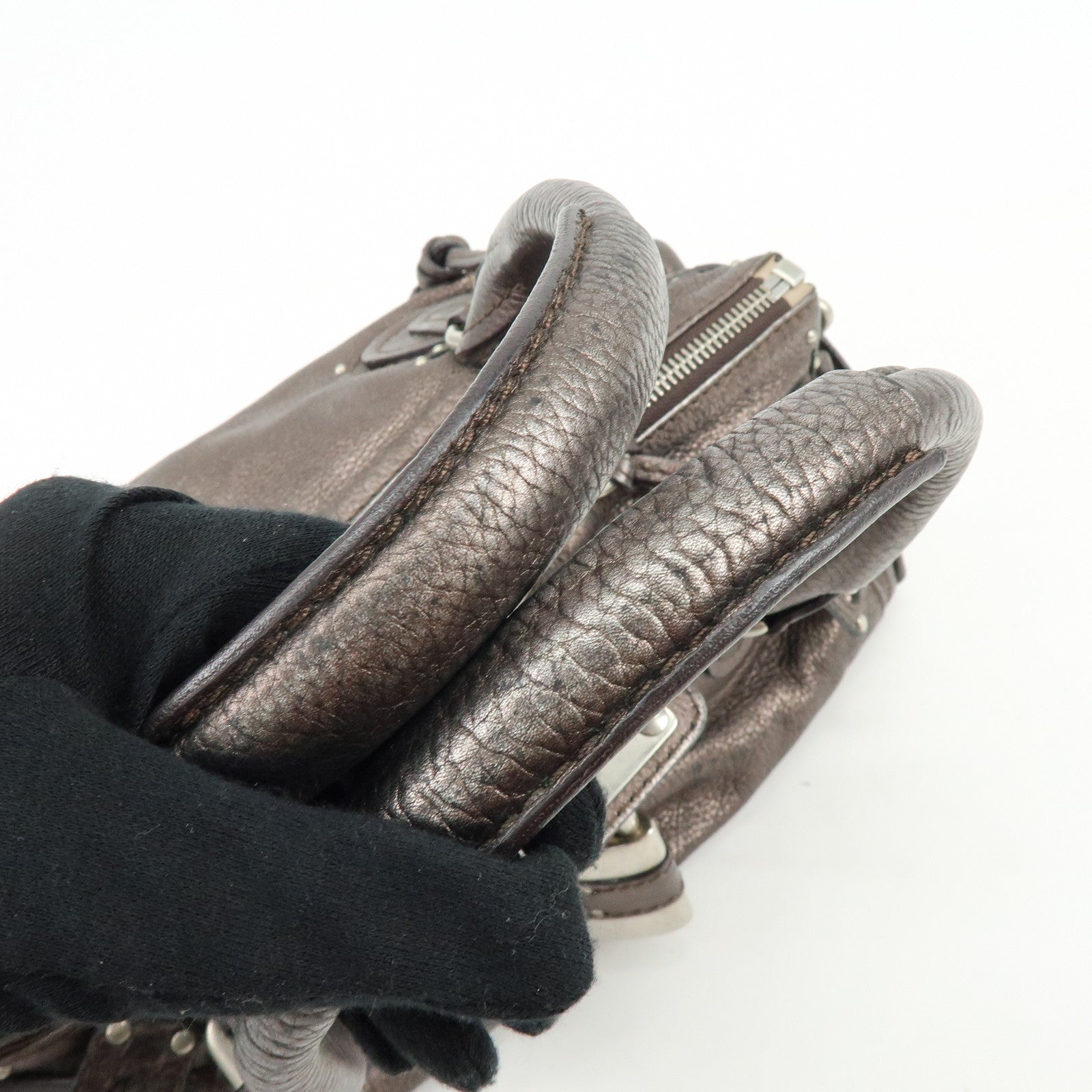 Chloe Paddington Leather Hand Bag Shoulder Bag Bronze