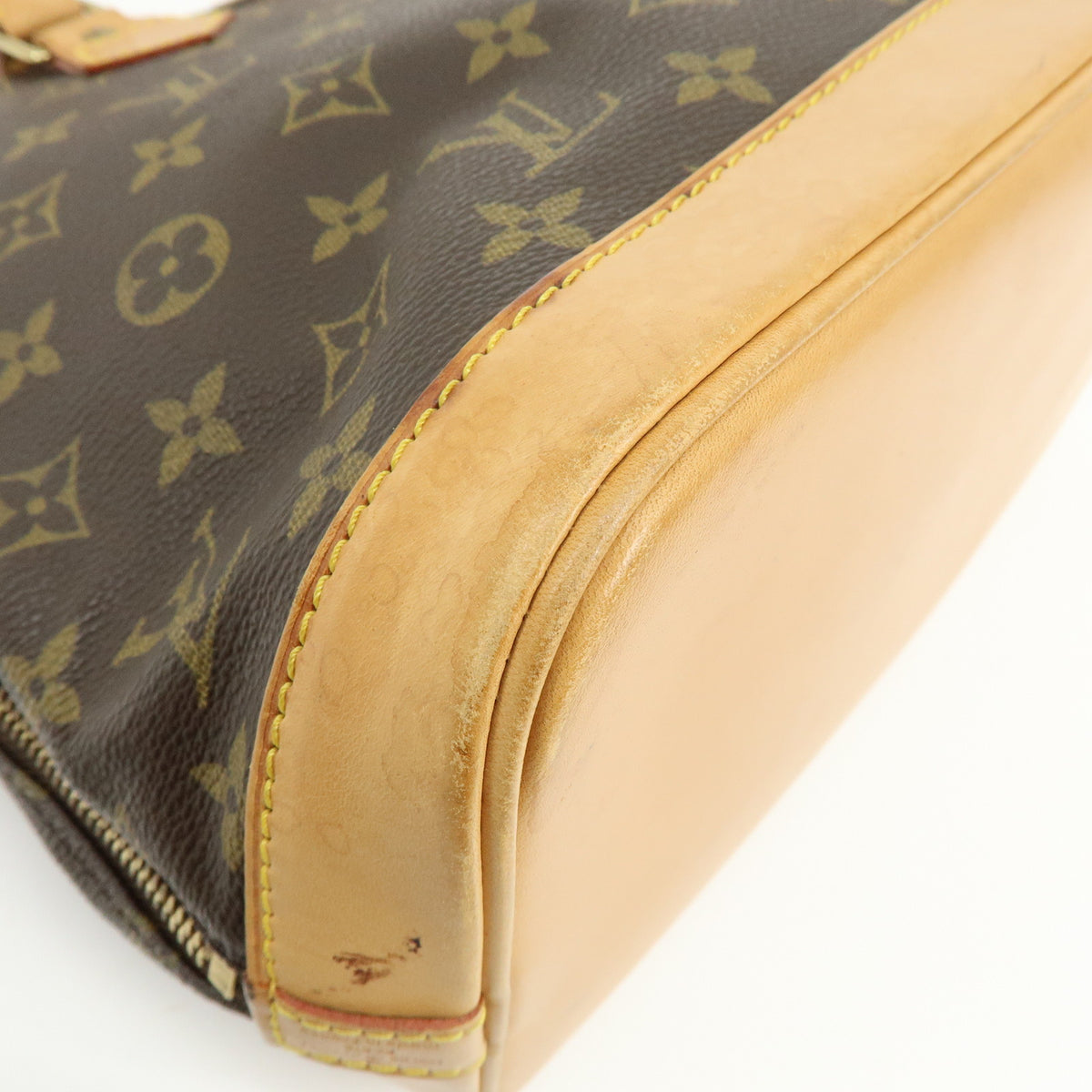 Louis Vuitton Monogram Alma Canvas Leather Hand Bag Brown M51130
