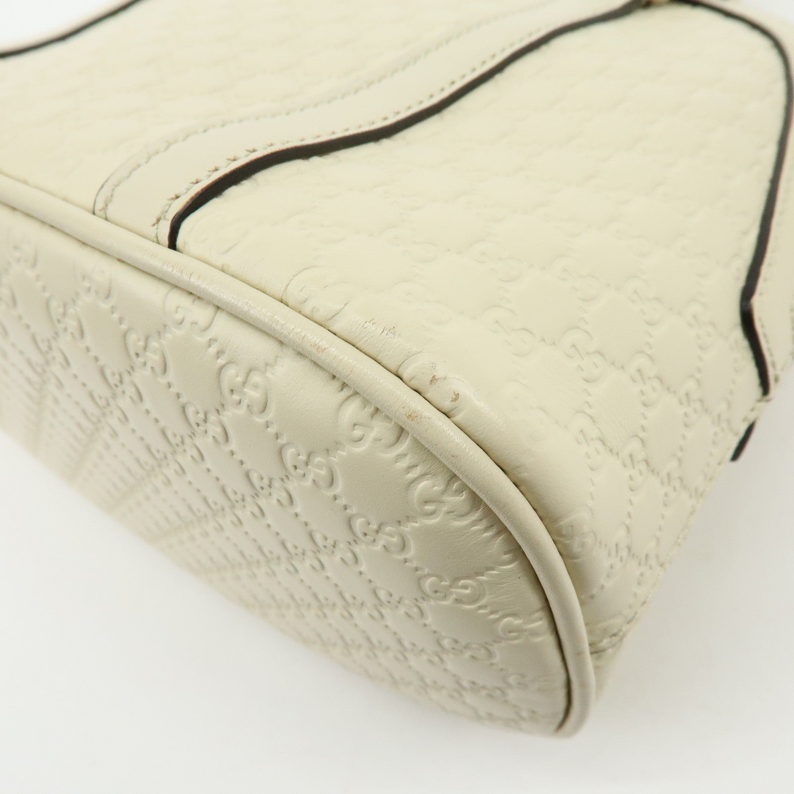 GUCCI Micro Guccissima Leather 2WAY Bag Hand Bag Ivory 449654