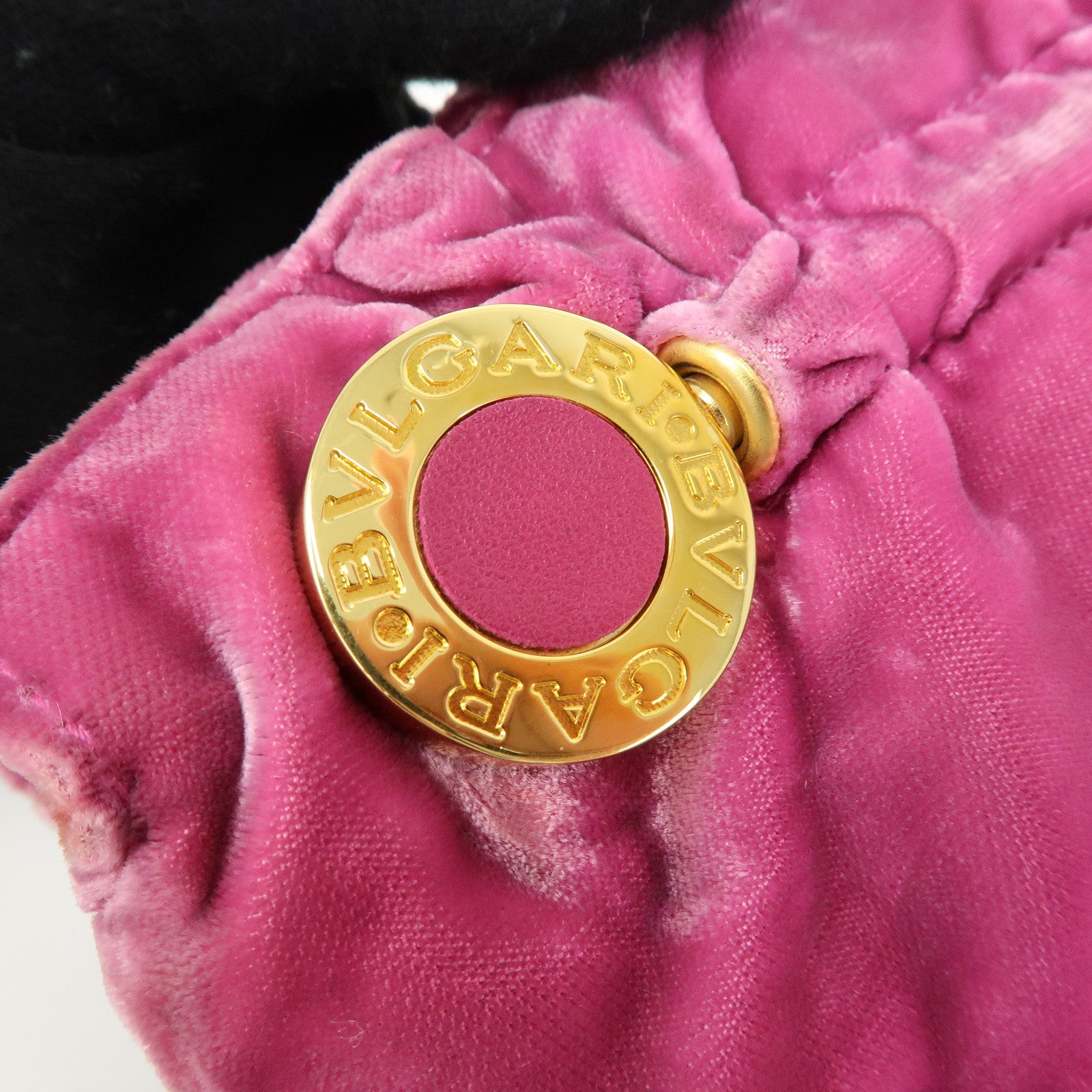 BVLGARI BVLGARI Velour Mini Clutch Bag Clutch Purse Pink