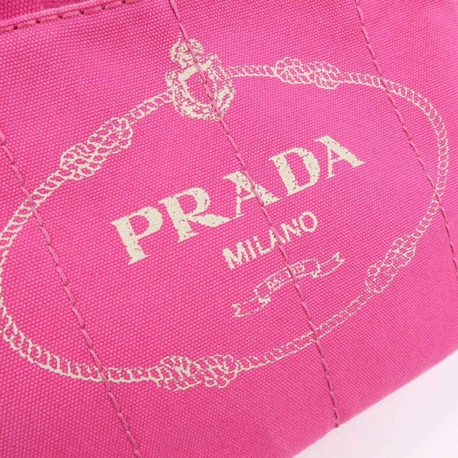 PRADA Triangle Logo Canapa Mini Canvas 2Way Hand Bag Pink B2439G