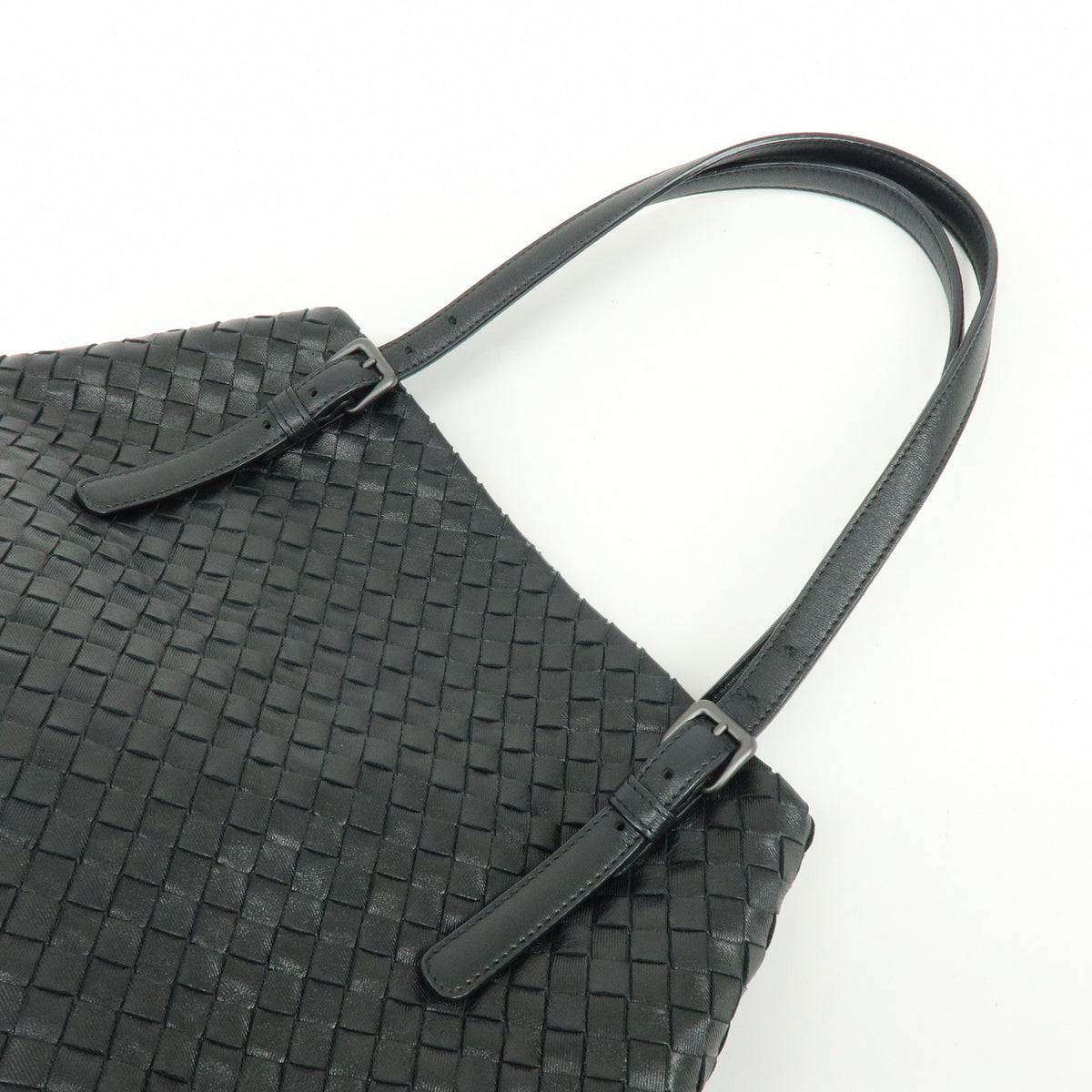 BOTTEGA VENETA Intrecciato Chester Leather Shoulder Bag Tote Bag Black