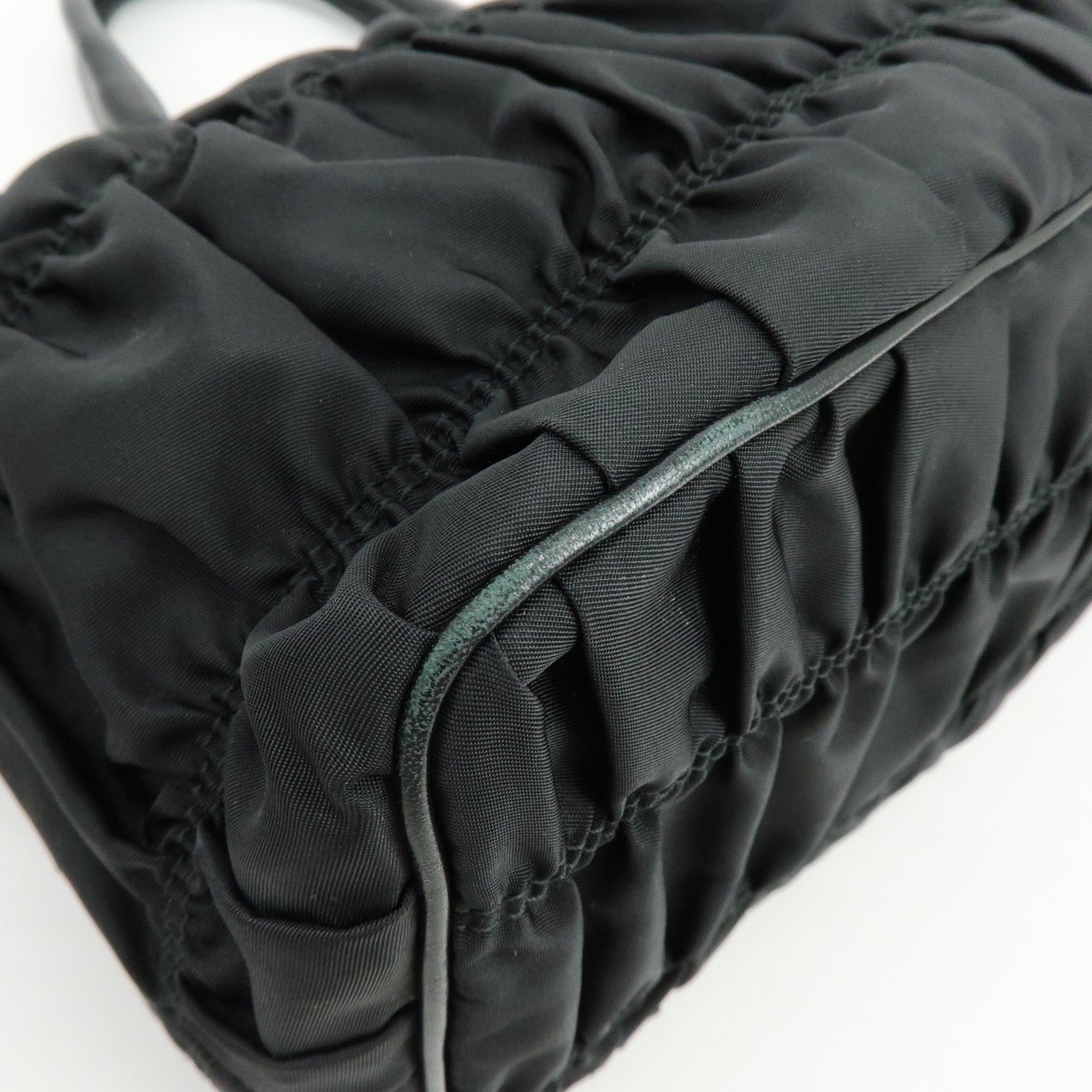 PRADA Tessuto Gaufre Nylon Leather 2Way Bag Hand Bag Black B1788M