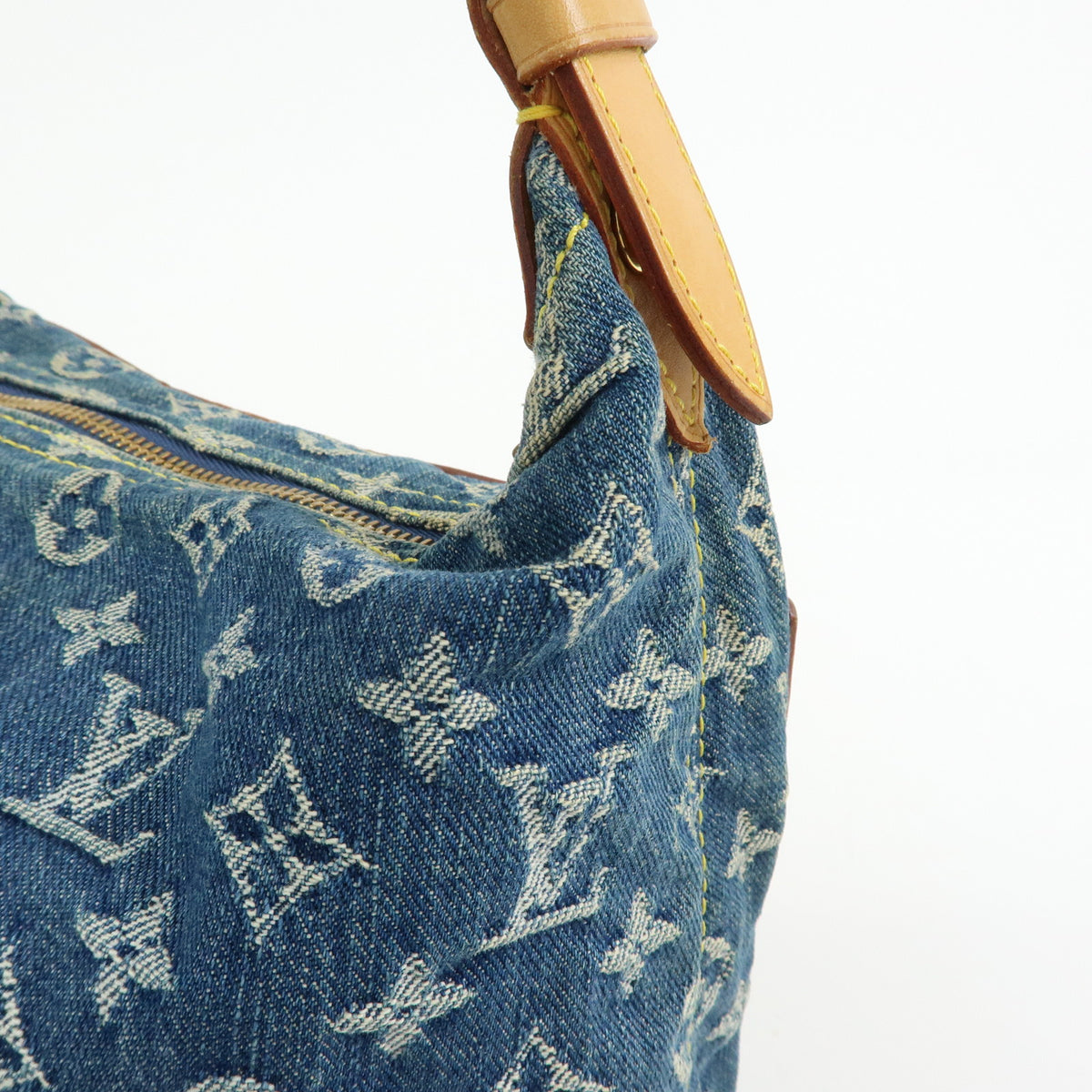 Louis Vuitton Monogram Denim Baggy PM 2Way Bag Shoulder Bag Blue M95049