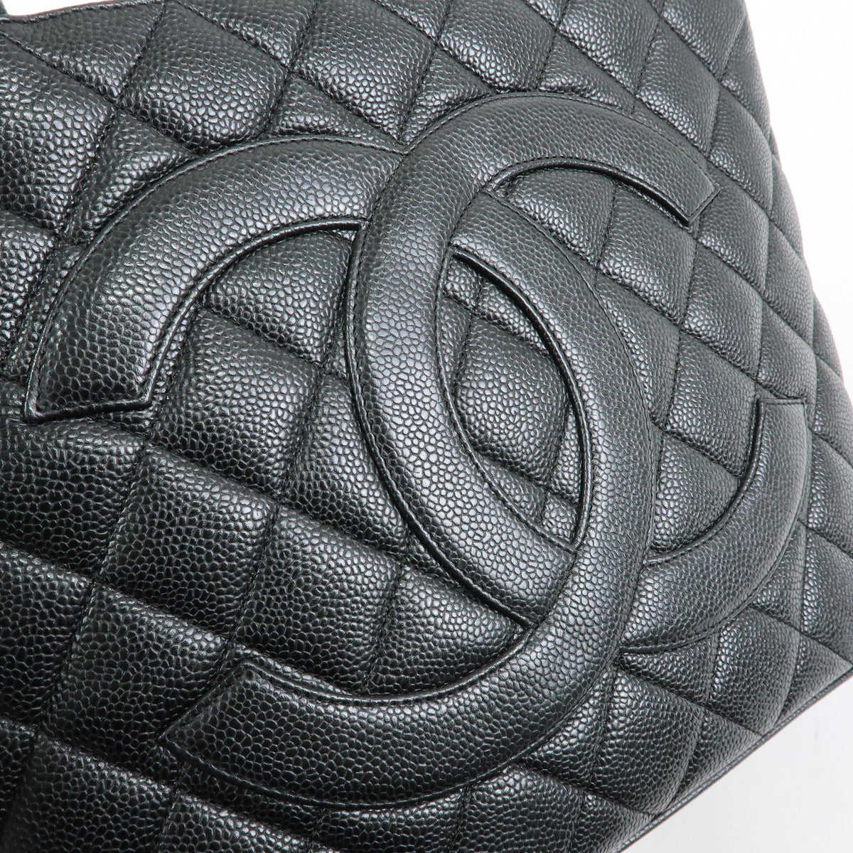 CHANEL Medallion Matelasse COCO Mark Tote Bag Hand Bag Black A01804