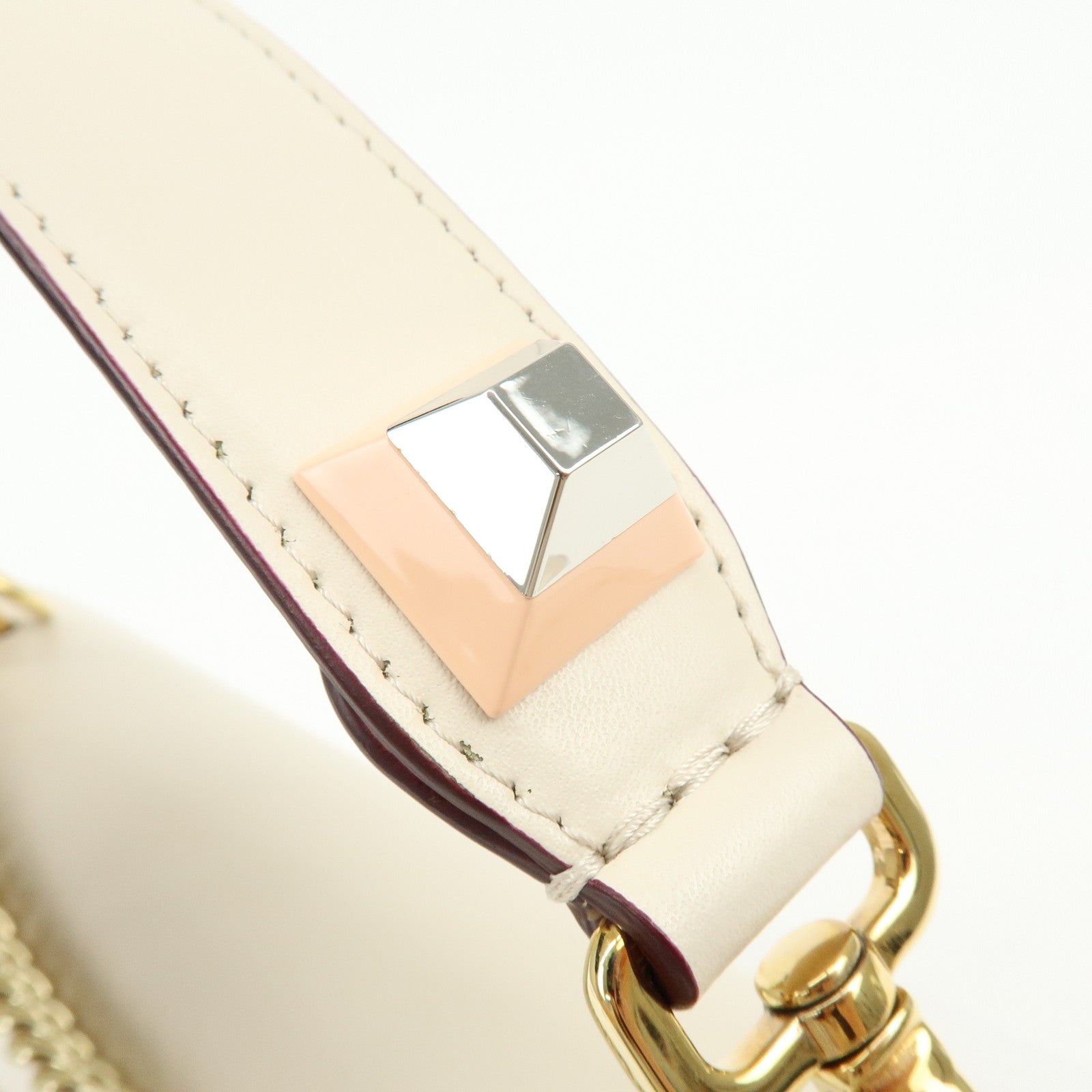 FENDI KAN I Leather 2Way Bag Shoulder Bag Hand Bag Beige 8BT283