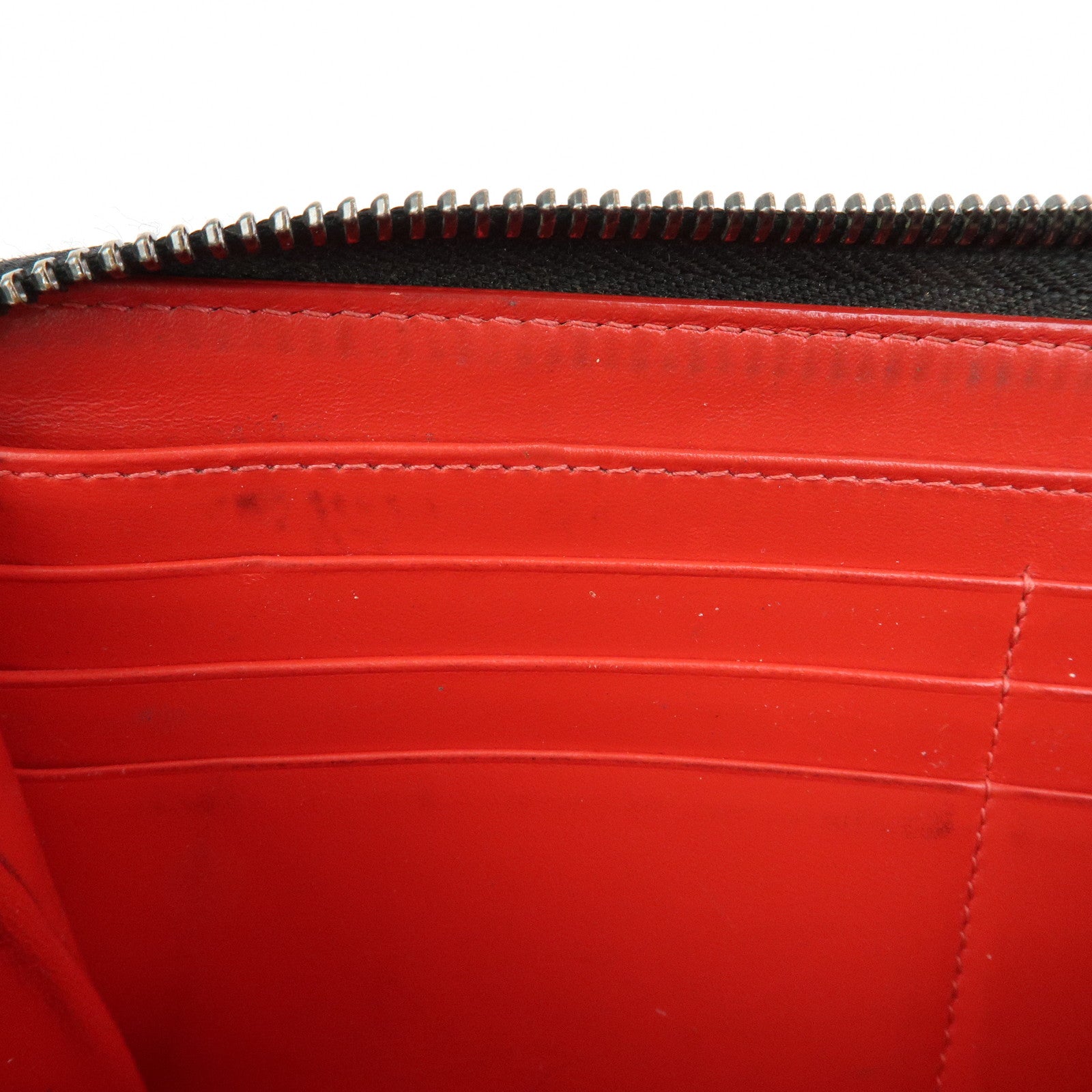 Christian Louboutin Studs Leather Round Zippy Compact Wallet Black