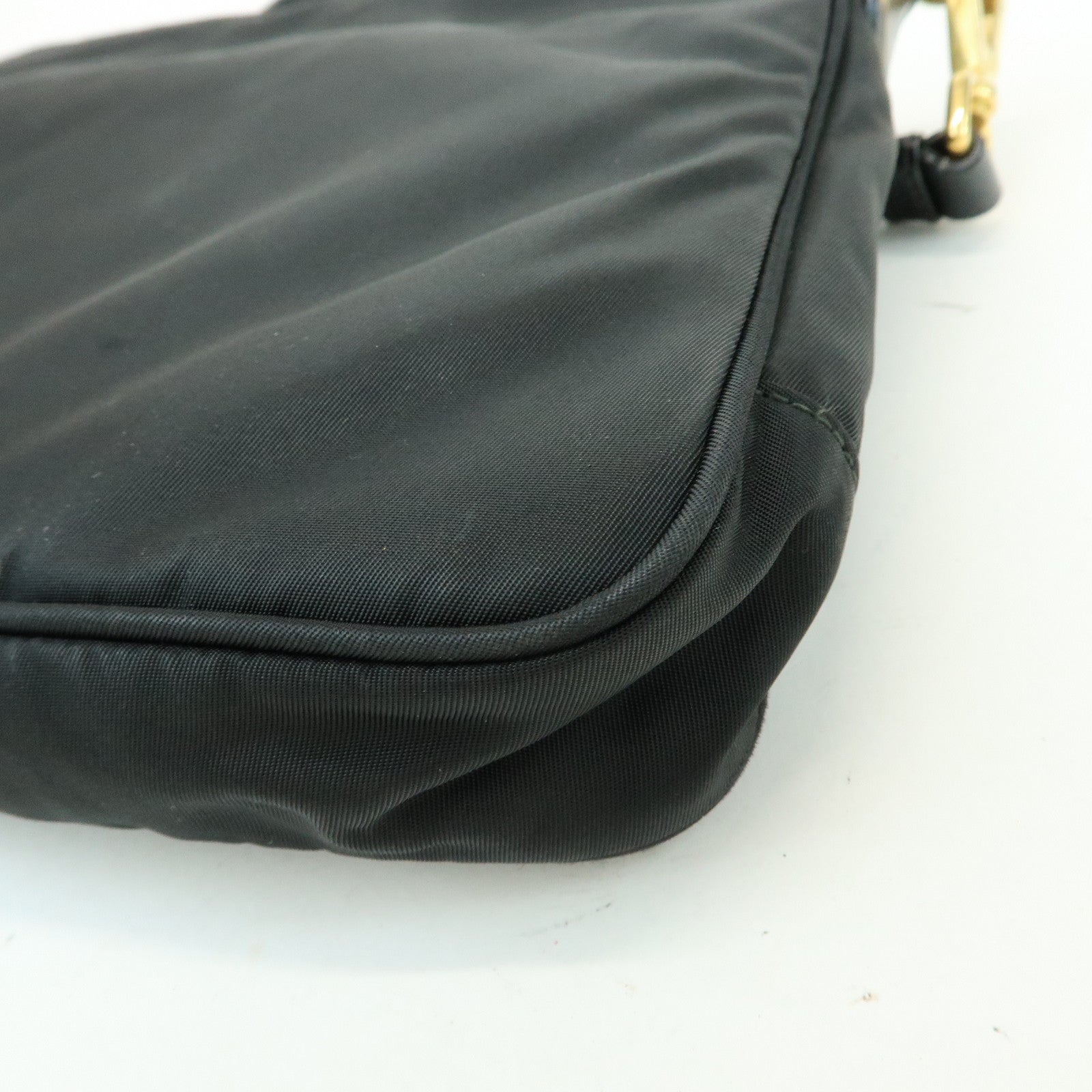 PRADA Nylon Saffiano Leather Shoulder Bag Crossbody Bag Black