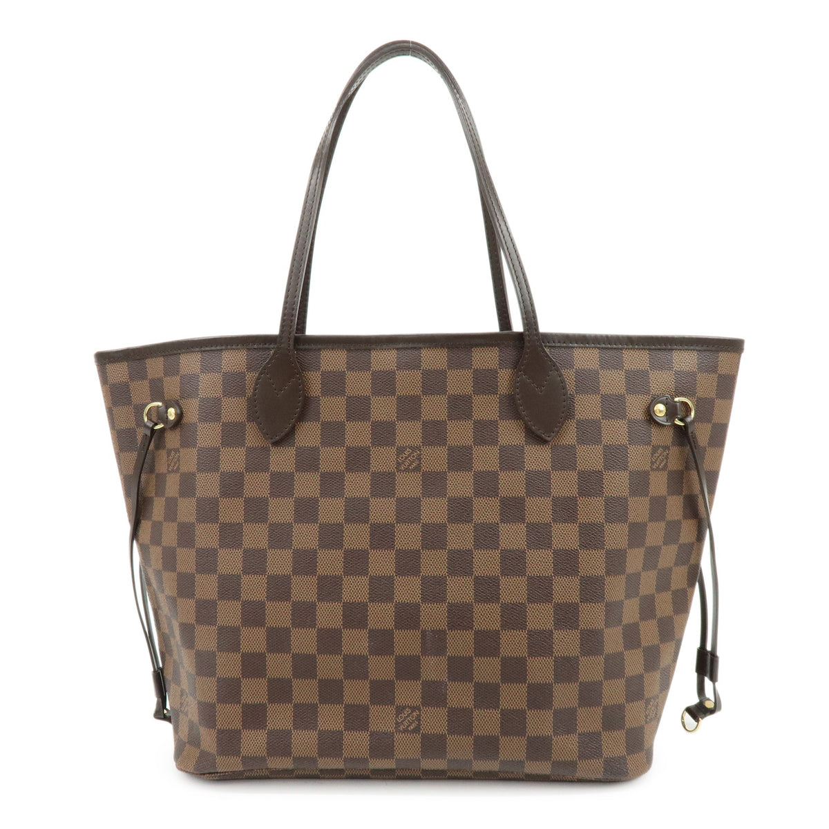 Louis Vuitton Damier Ebene Canvas Leather Neverfull MM Tote Bag N51105