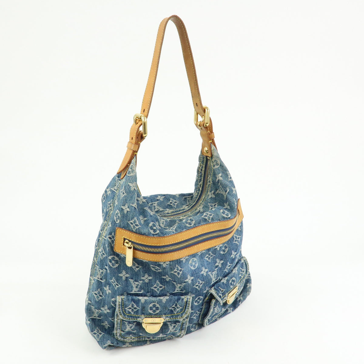 Louis Vuitton Monogram Denim Baggy GM Shoulder Bag Blue M95048