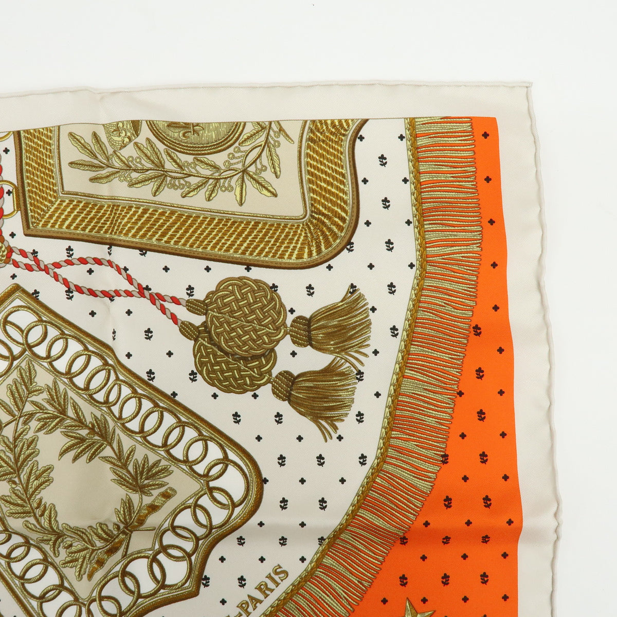 HERMES Carre 45 Gavroche Silk 100 % Scarf Poste et Cavalerie Orange