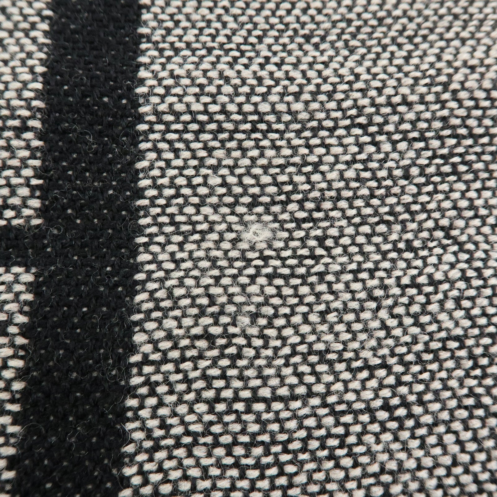 FENDI Zucca Wool 100% Striped Scarf Stole Black Gray