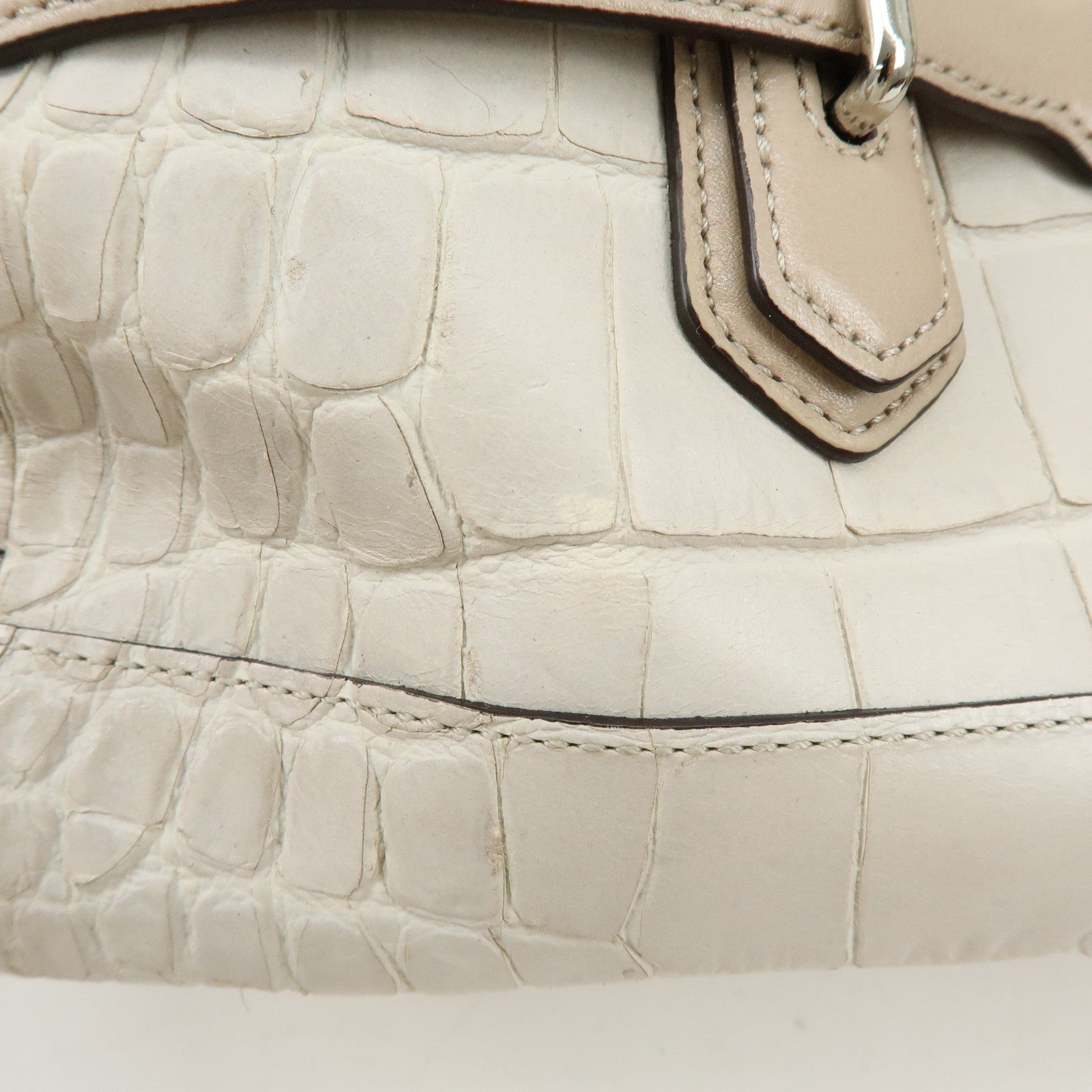 COACH Ergo Embossed Leather Shoulder Bag Hand Bag Ivory Brown Lot